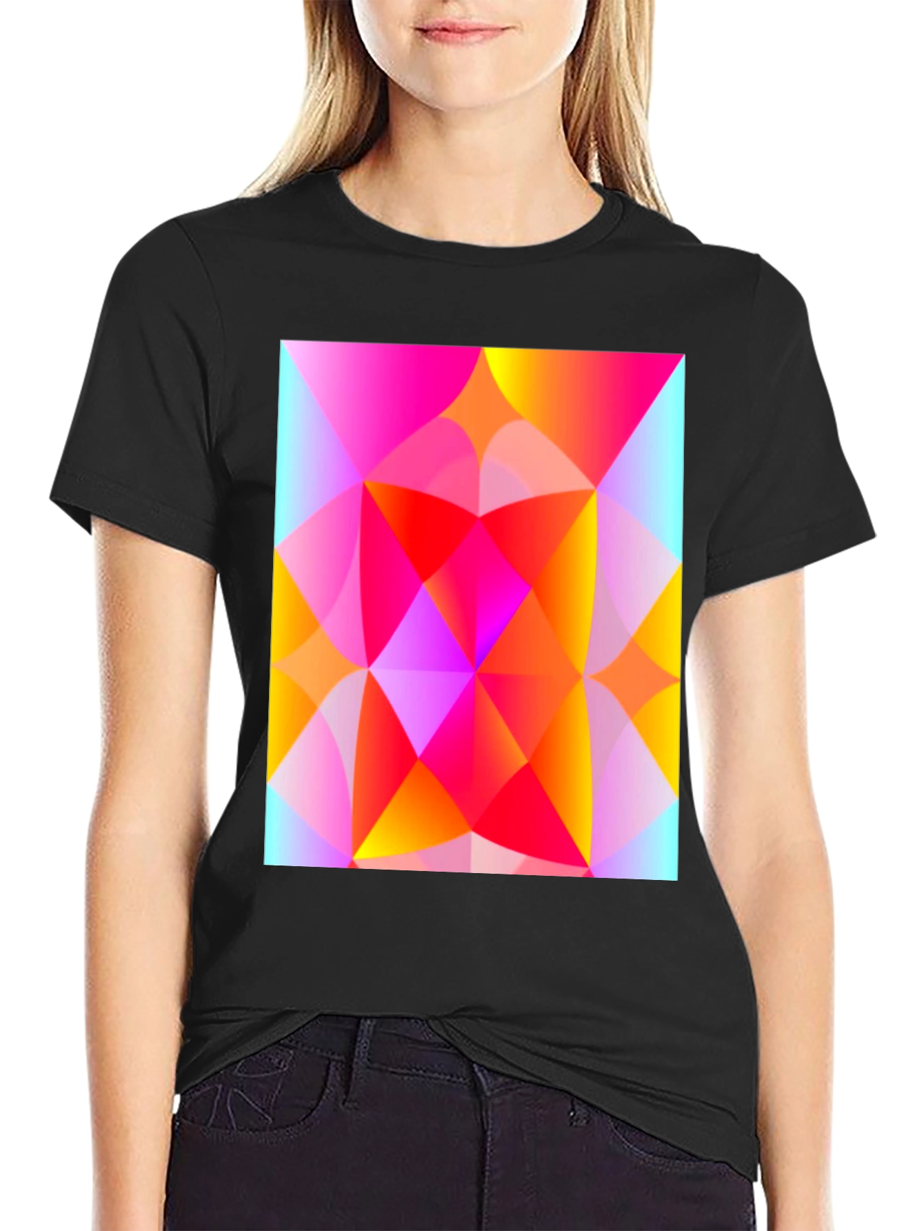 Geometric Art T-Shirt - Vibrant Triangle Design