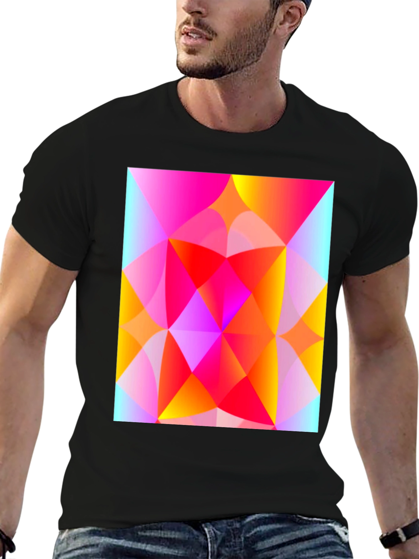 Geometric Art T-Shirt - Vibrant Triangle Design