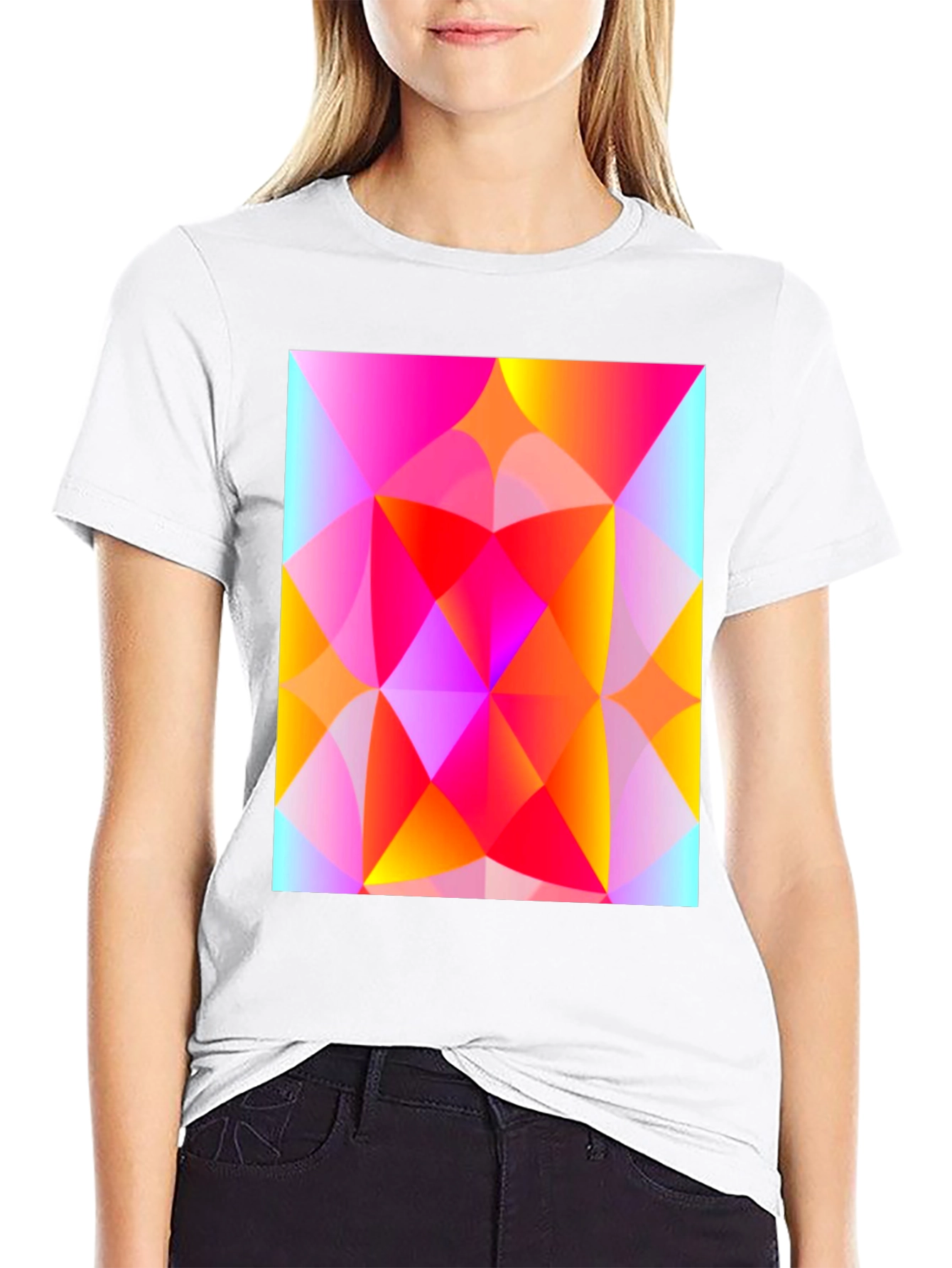 Geometric Art T-Shirt - Vibrant Triangle Design