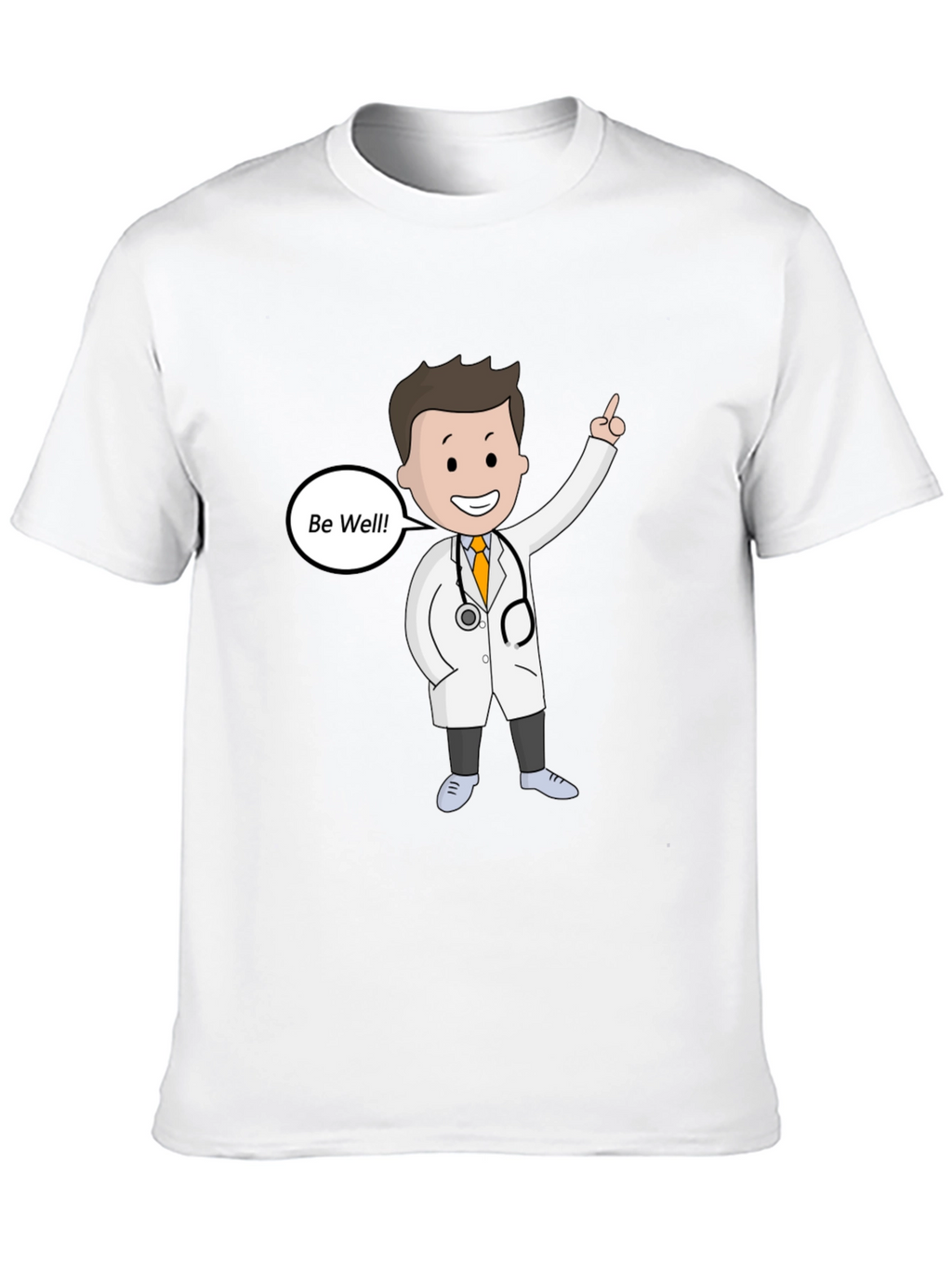 Doctor Cartoon Graphic T-Shirt - Be Well Design