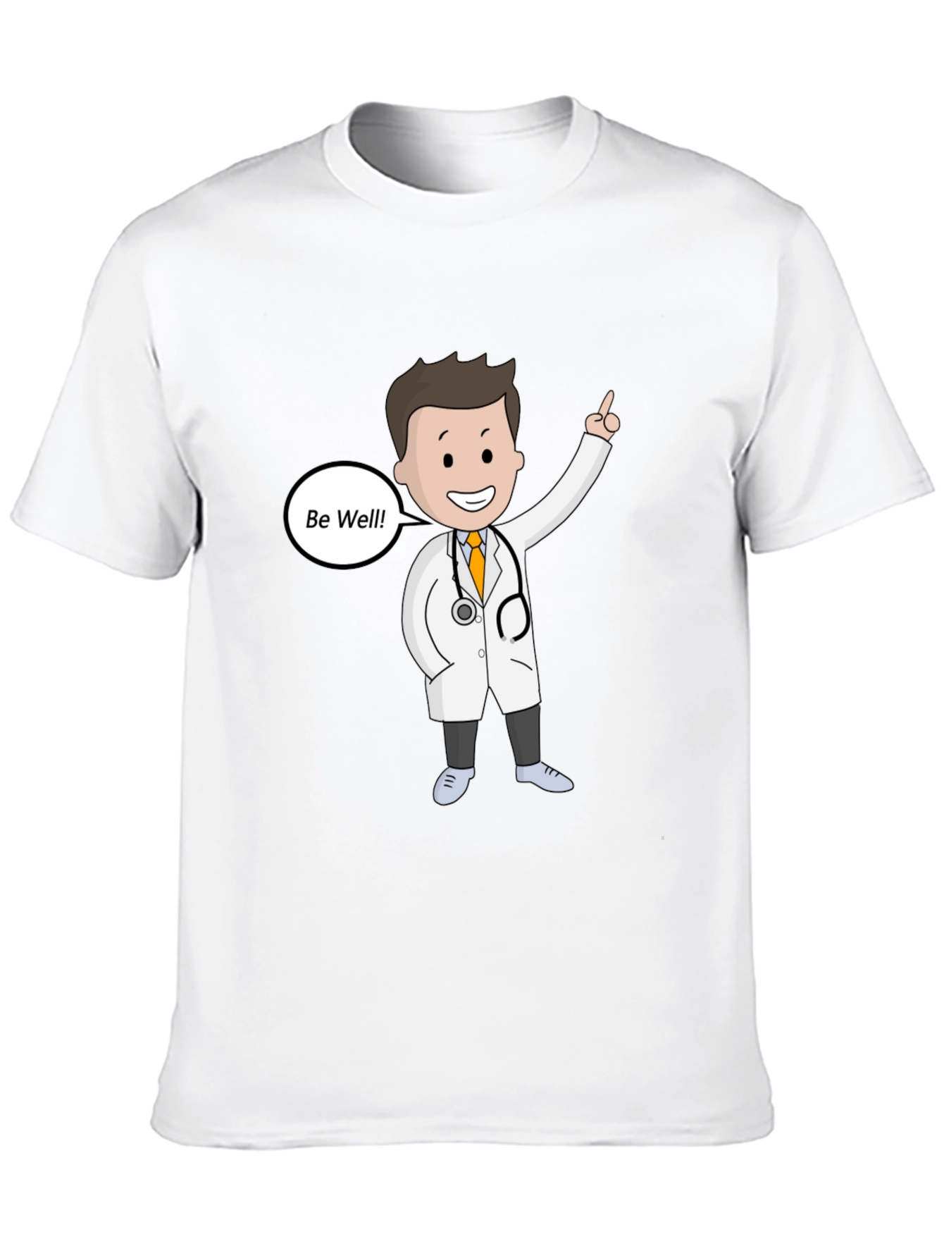 Doctor Cartoon Graphic T-Shirt - Be Well Design