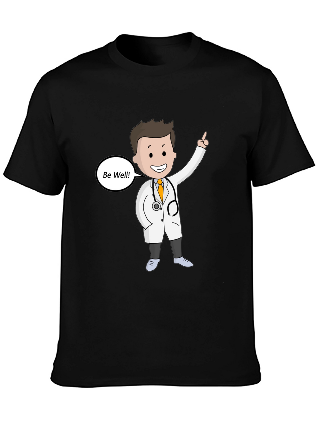 Doctor Cartoon Graphic T-Shirt - Be Well Design