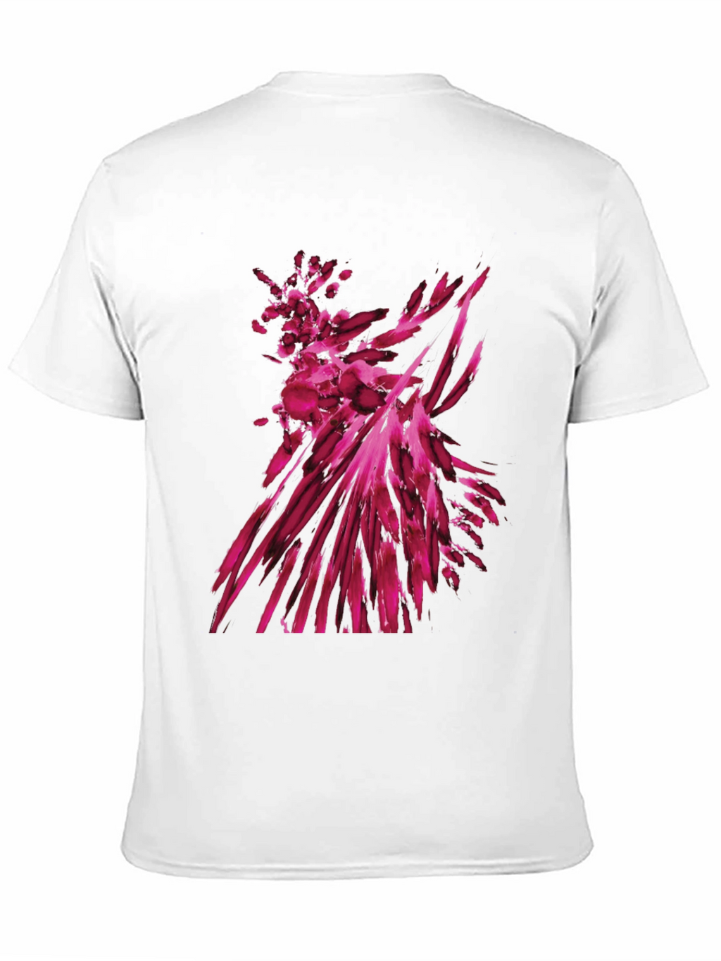 Abstract Magenta Graphic Print Black T-Shirt