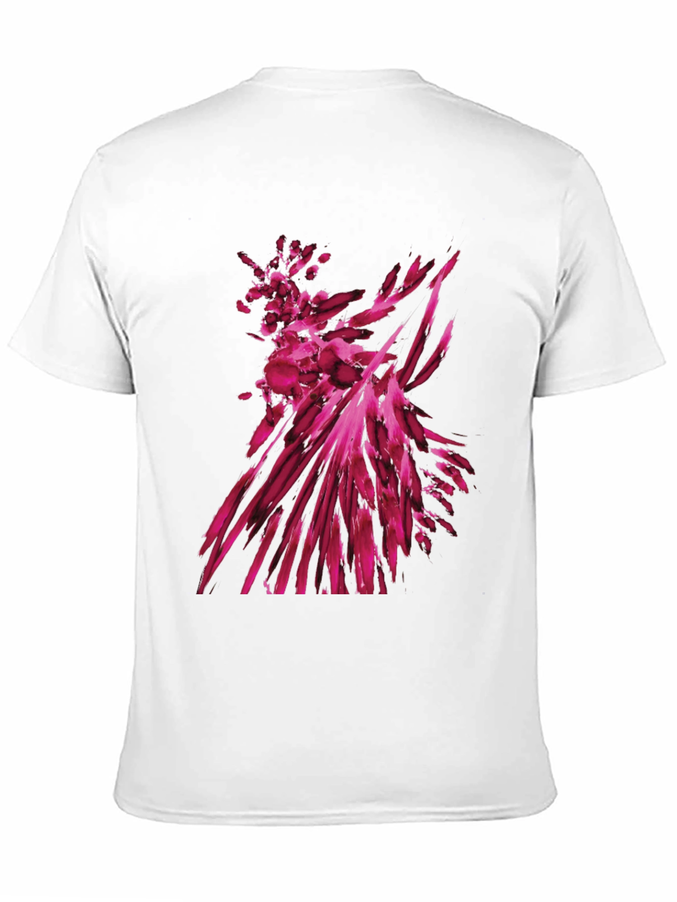 Abstract Magenta Graphic Print Black T-Shirt