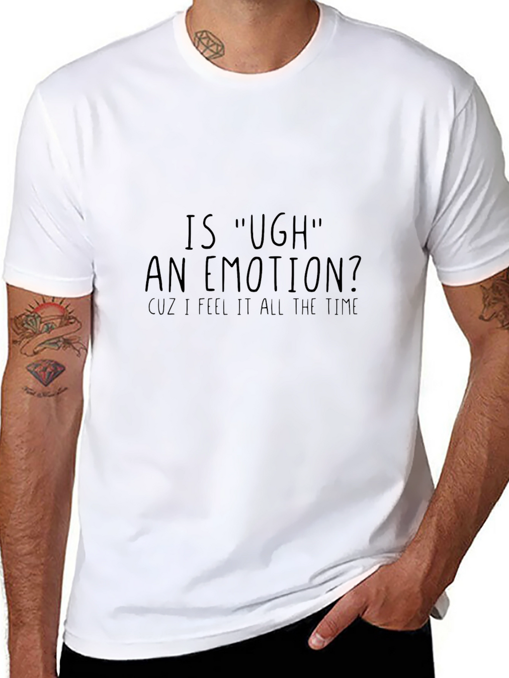 Ugh Emotion Graphic T-Shirt - Casual Wear