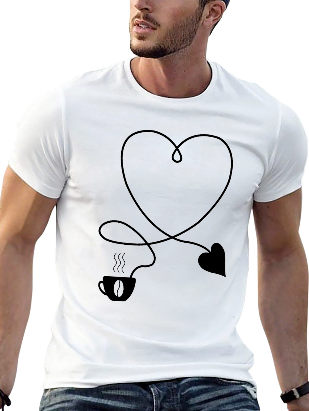 Coffee Heart Graphic T-Shirt - Love Your Brew