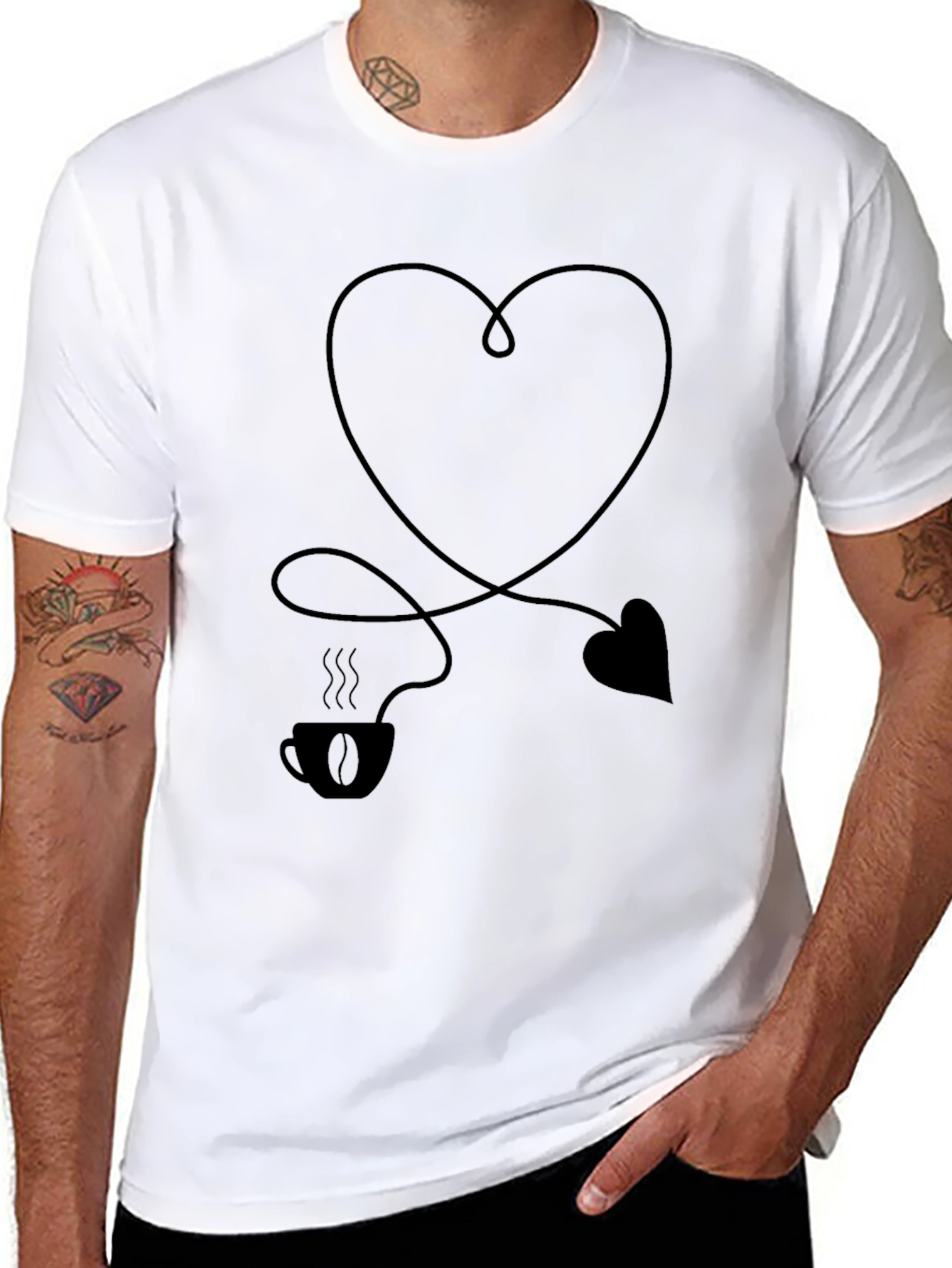 Coffee Heart Graphic T-Shirt - Love Your Brew
