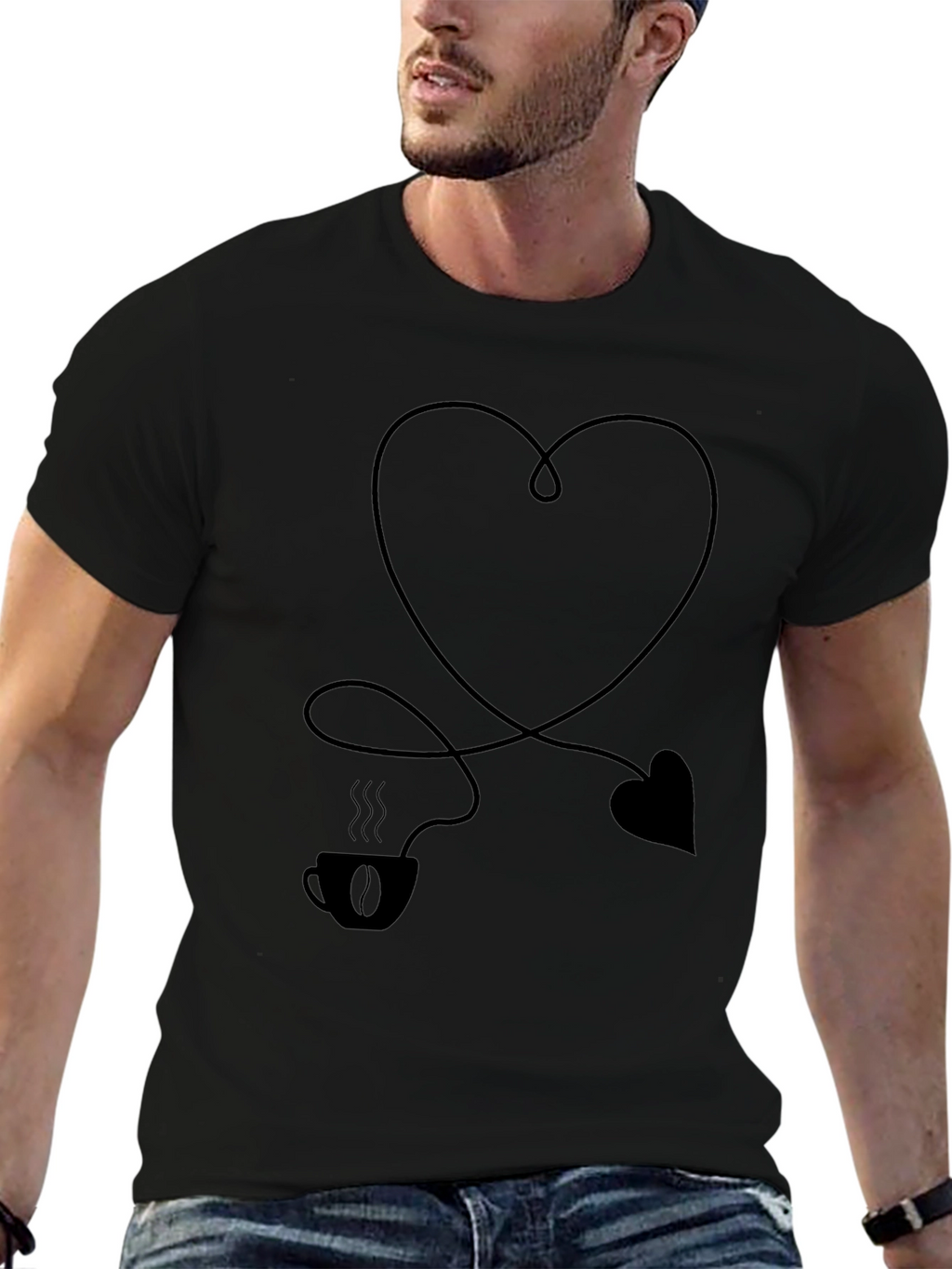 Coffee Heart Graphic T-Shirt - Love Your Brew