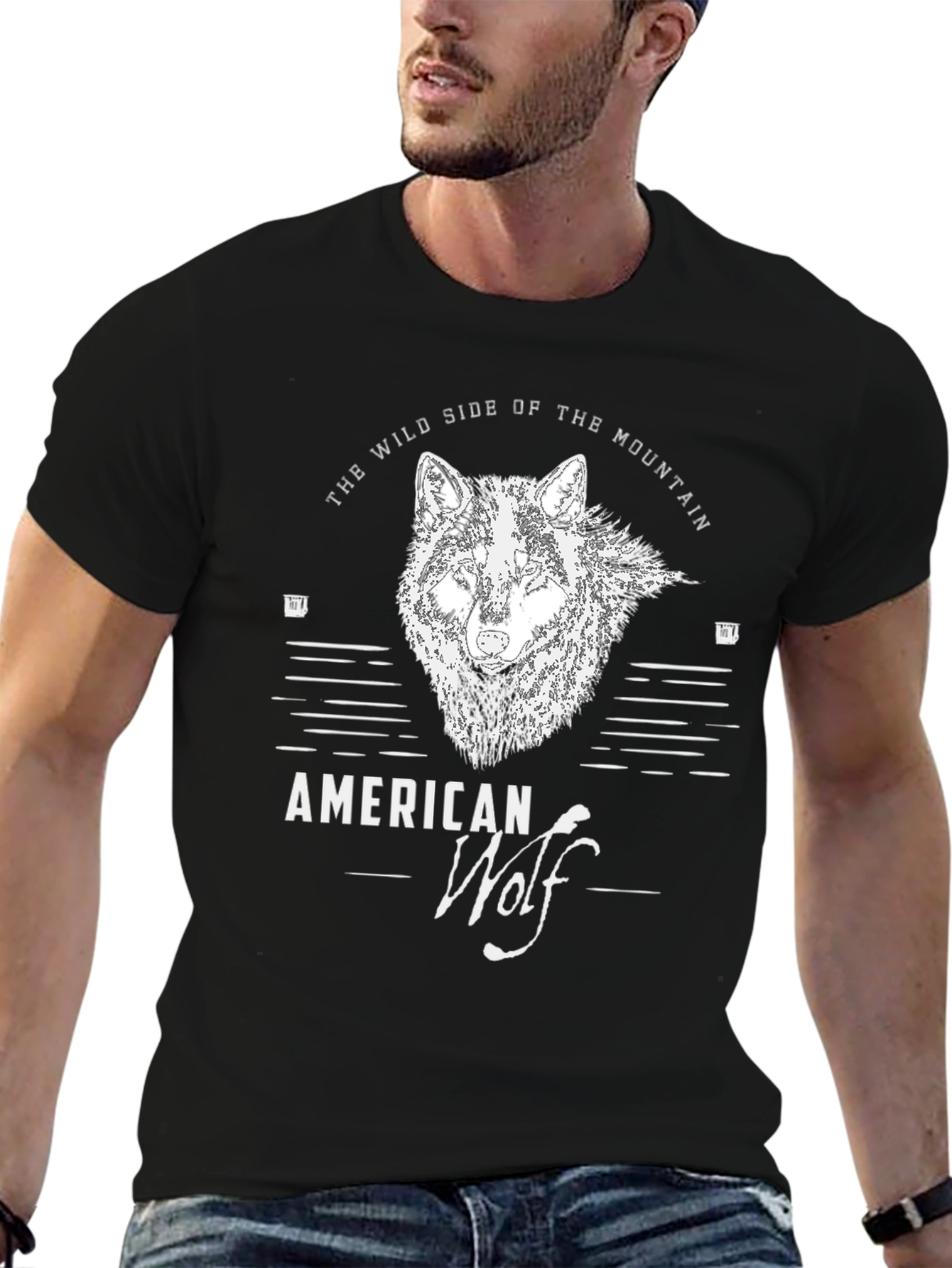 American Wolf Graphic T-Shirt - Wild Side of the Mountain