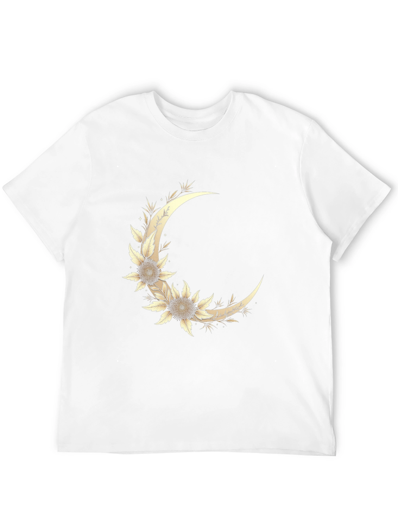 Floral Crescent Moon Graphic T-Shirt