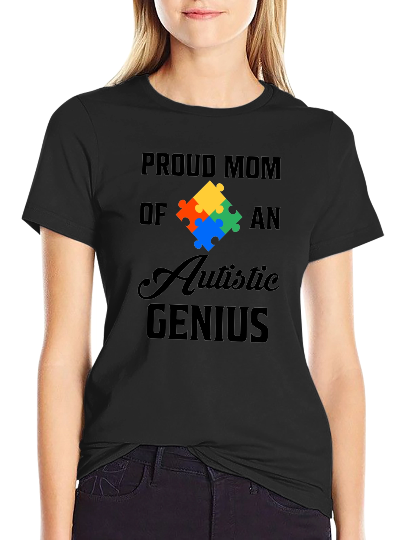 Proud Mom of Autistic Genius Graphic Tee
