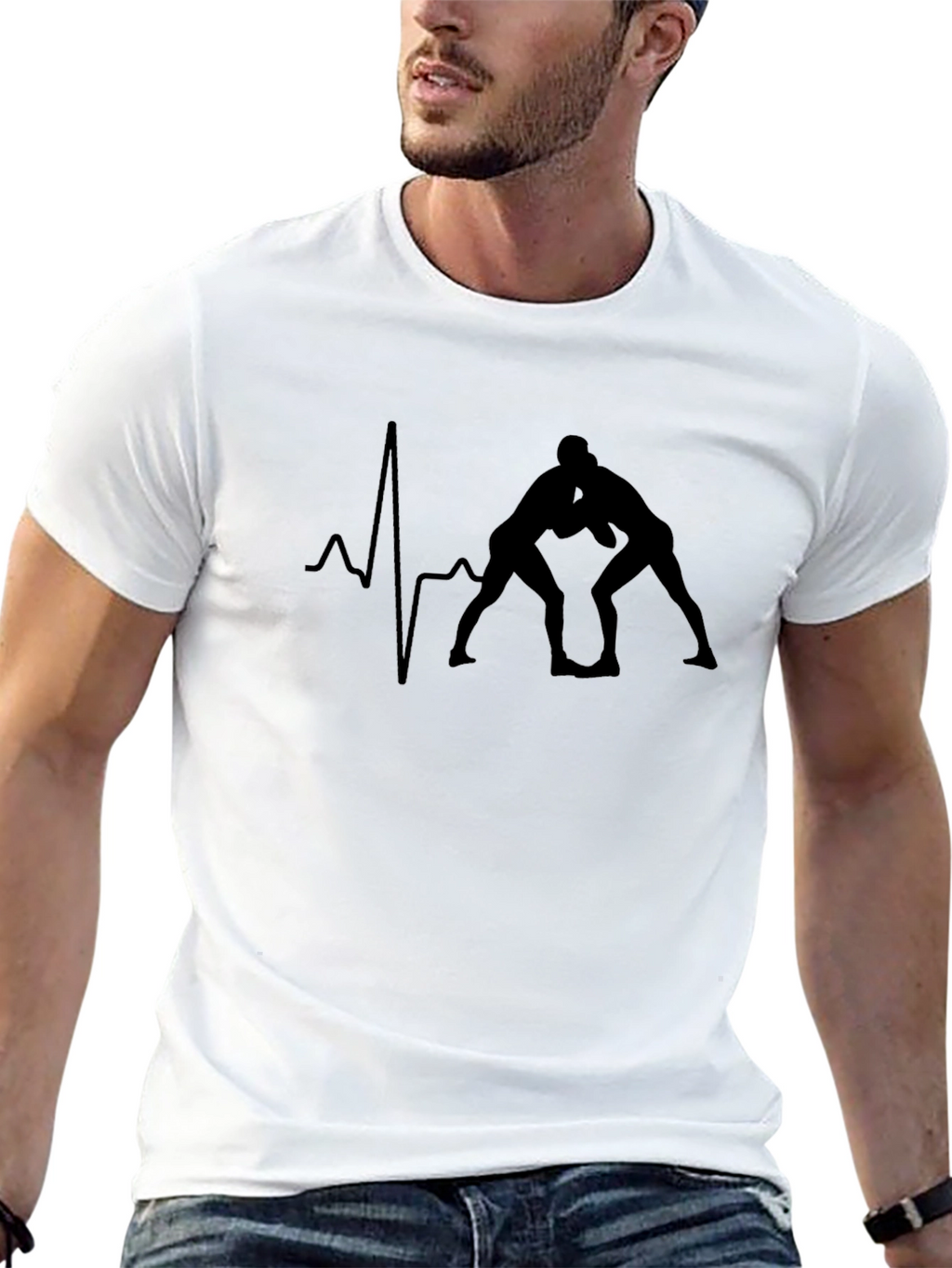 Wrestling Heartbeat T-Shirt - Wrestler Tee