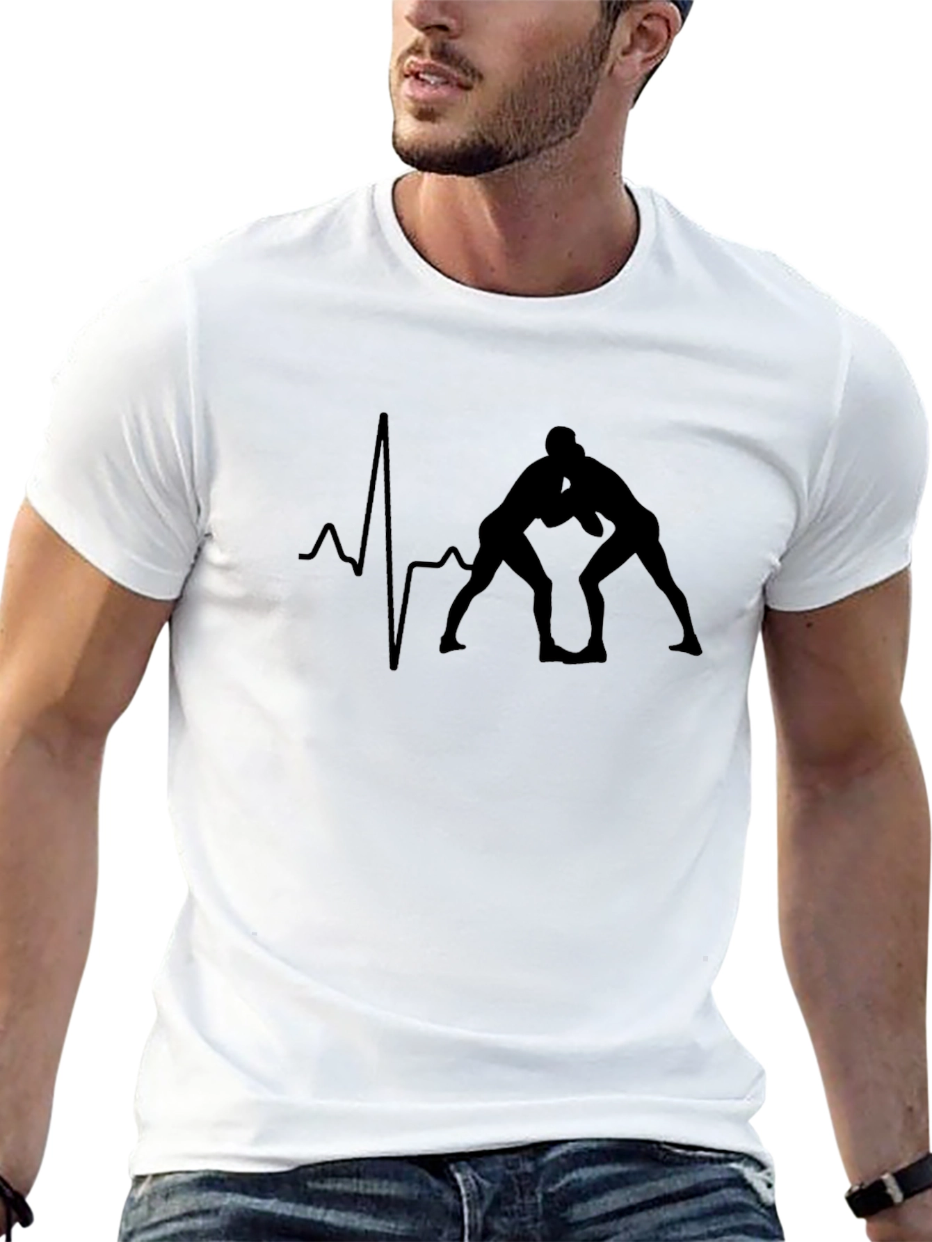 Wrestling Heartbeat T-Shirt - Wrestler Tee