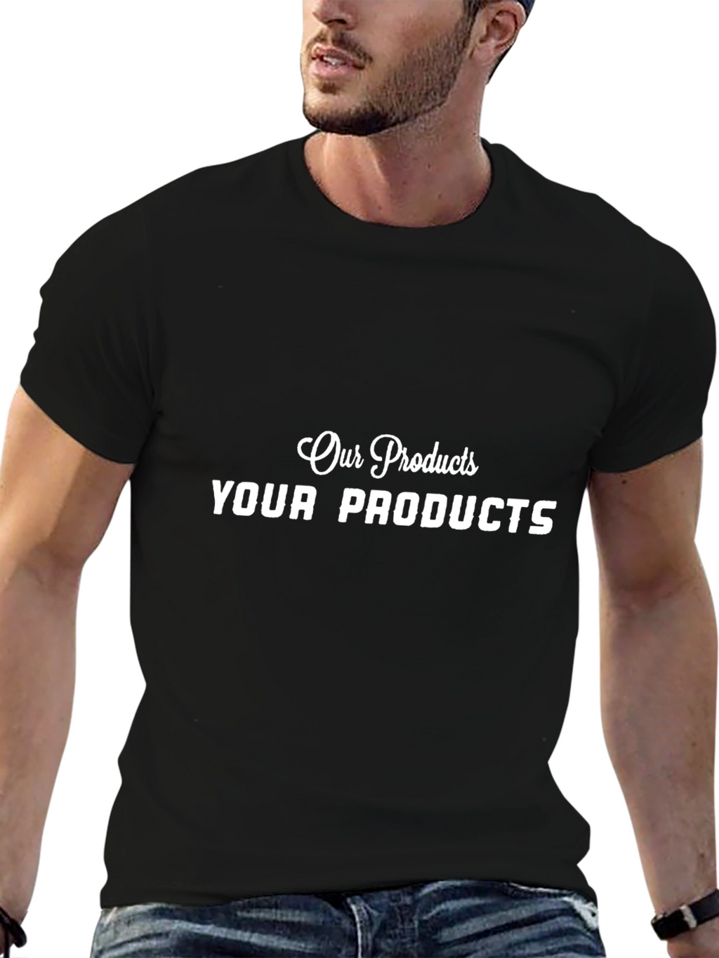 Customizable Black T-Shirt - Your Products Here!