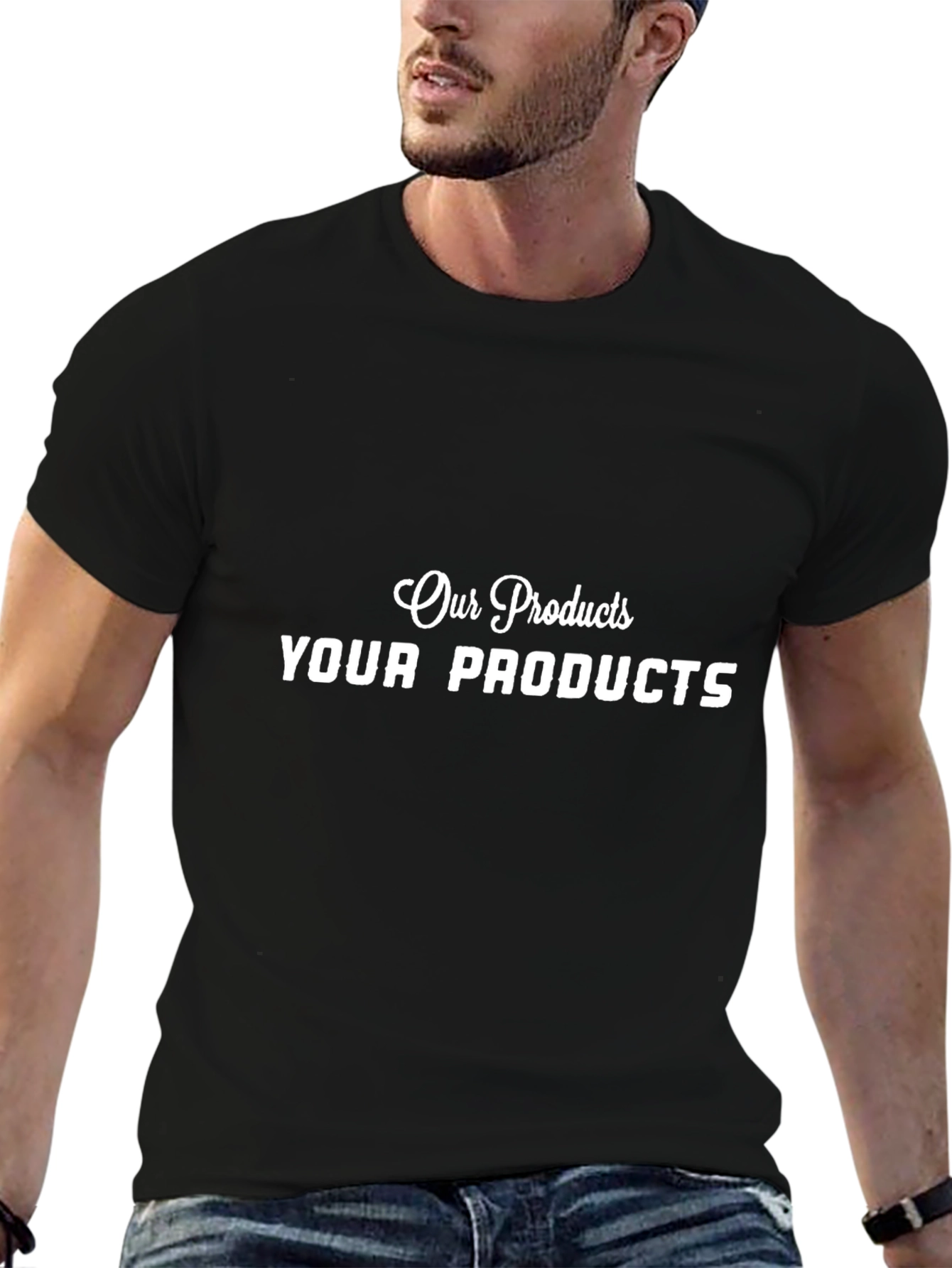 Customizable Black T-Shirt - Your Products Here!
