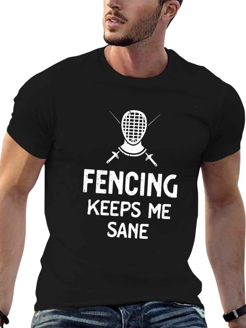 Fencing Keeps Me Sane Graphic Tee