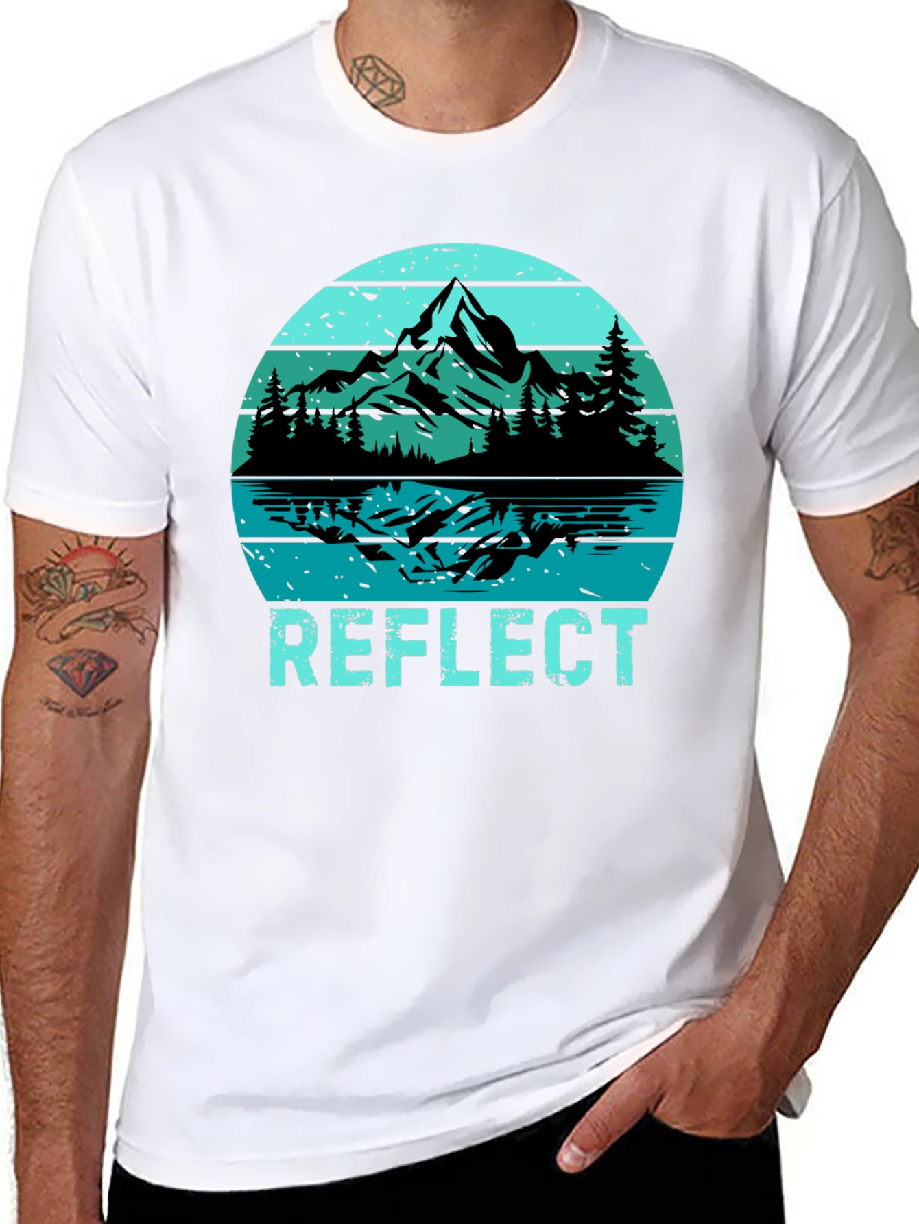 Reflect Graphic T-Shirt: Mountain Lake Design