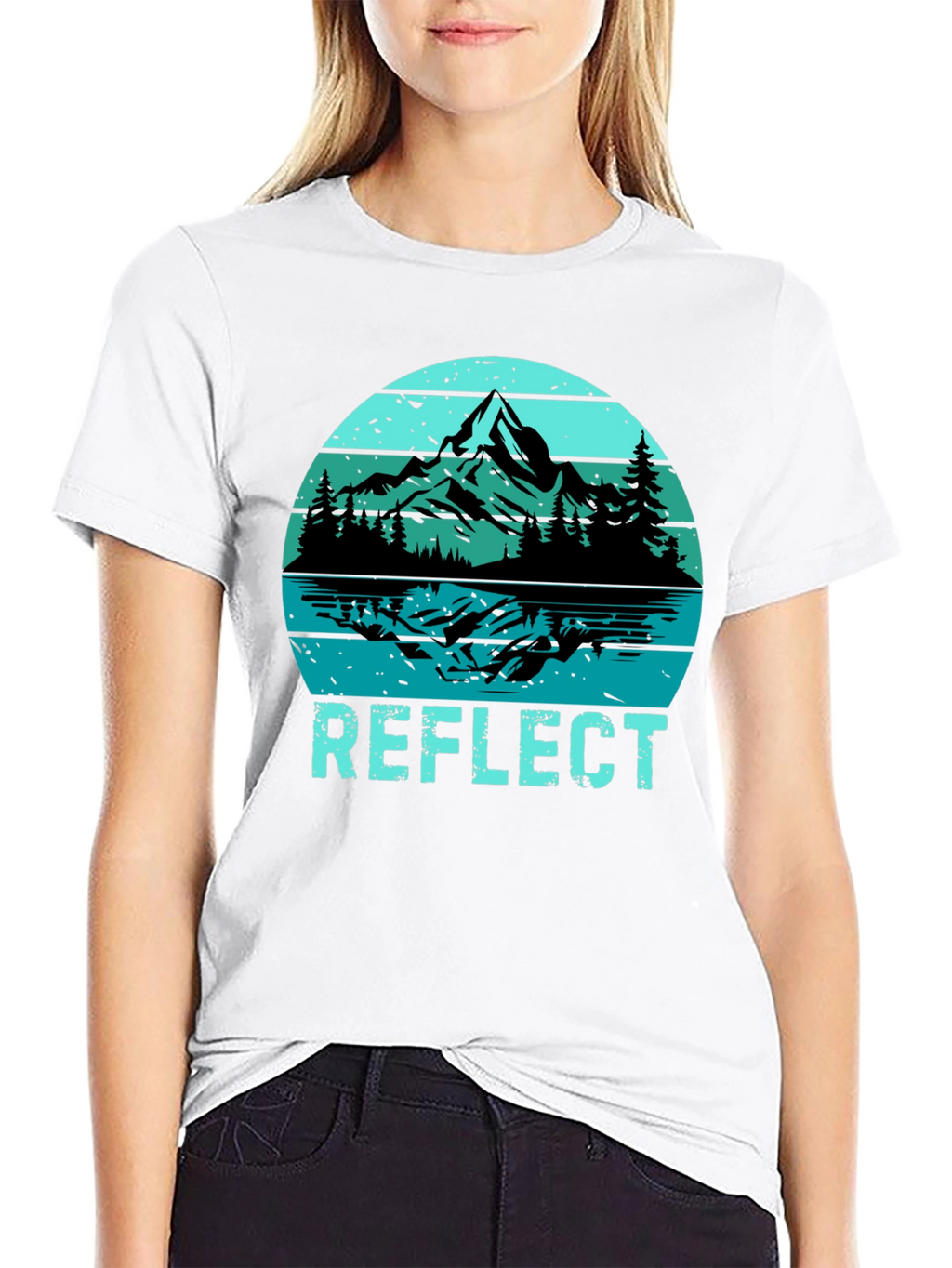 Reflect Graphic T-Shirt: Mountain Lake Design