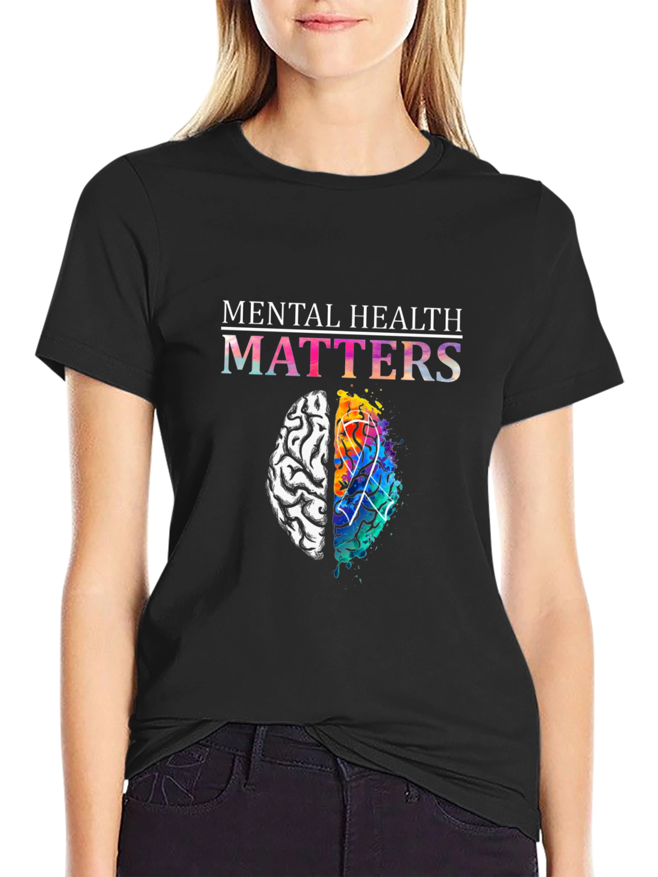 Mental Health Matters Brain Graphic T-Shirt