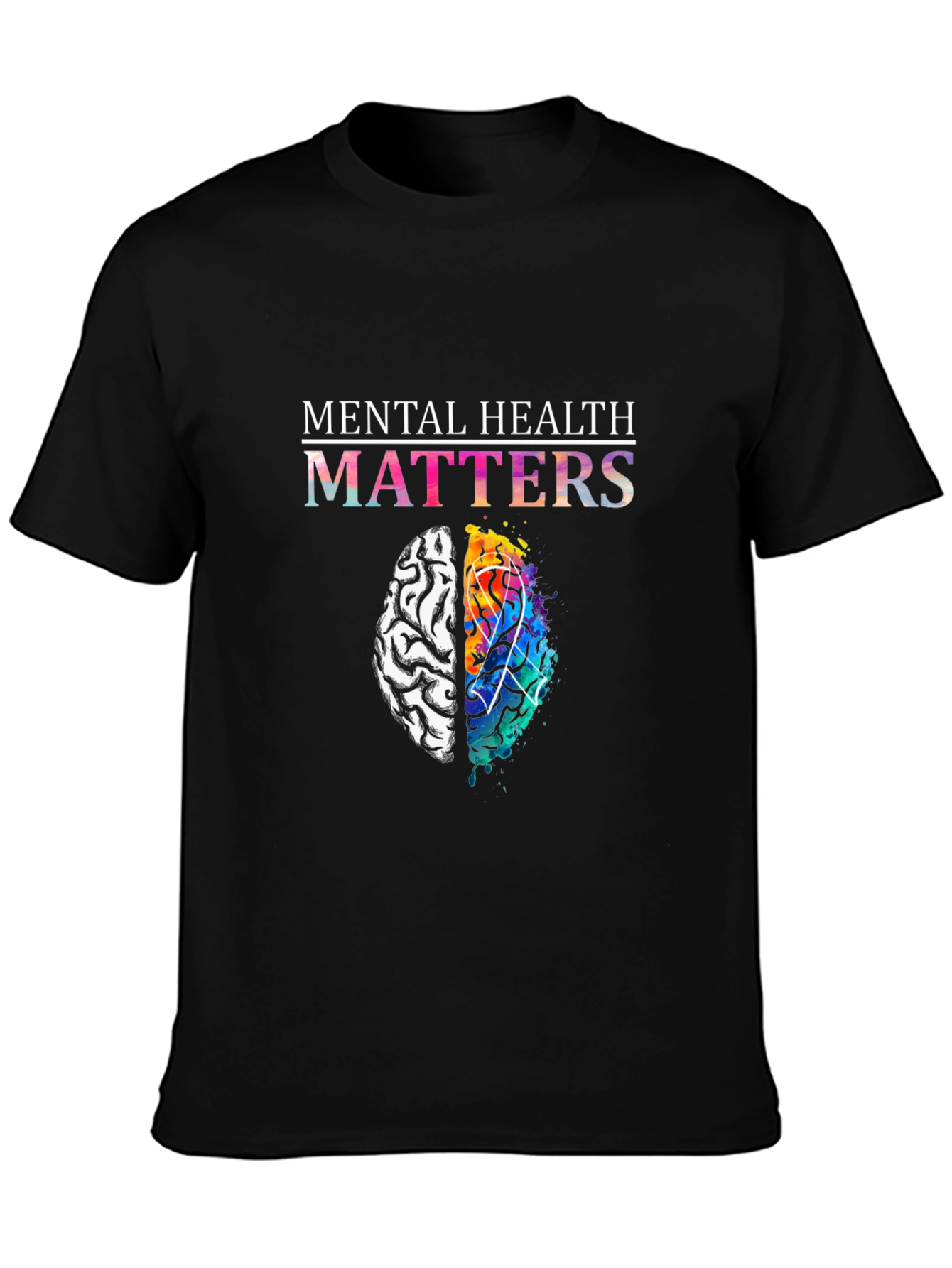 Mental Health Matters Brain Graphic T-Shirt