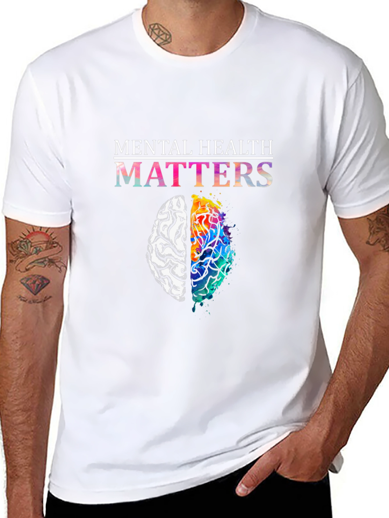 Mental Health Matters Brain Graphic T-Shirt