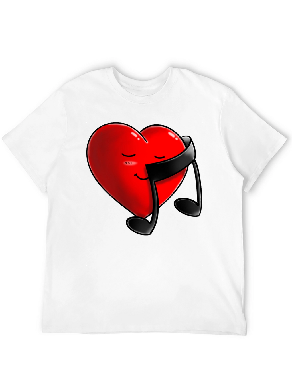 Heart & Music Note Graphic Tee - Black