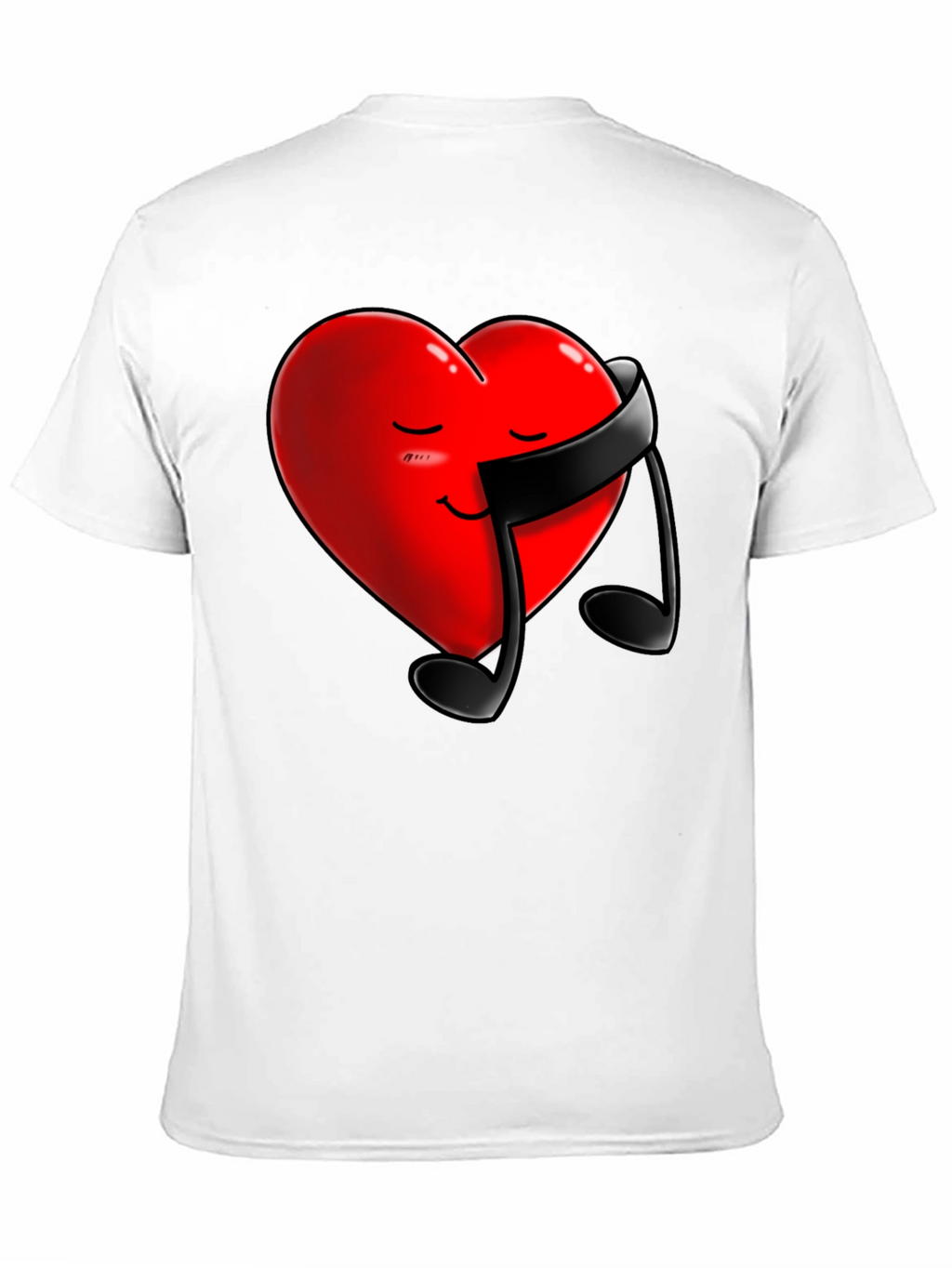 Heart & Music Note Graphic Tee - Black