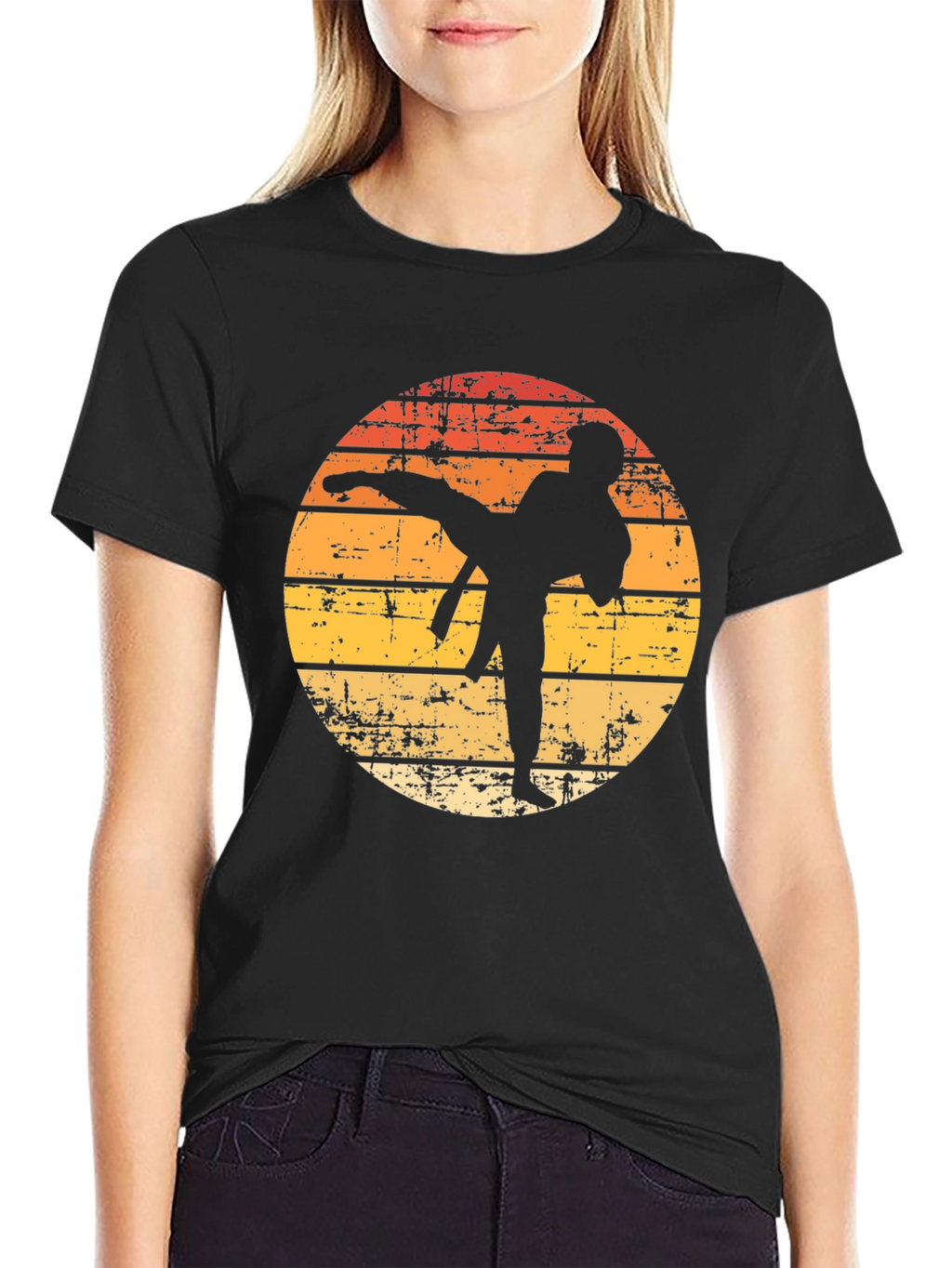 Karate Sunset T-Shirt - Retro Martial Arts Tee
