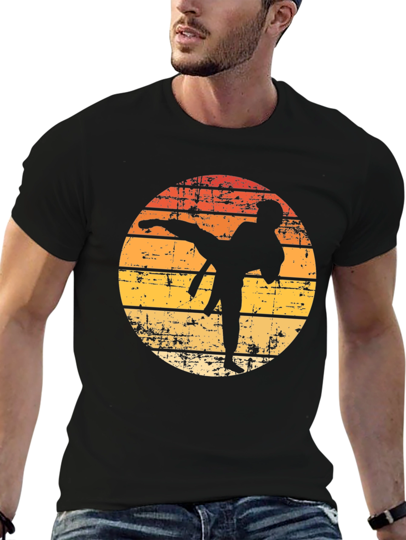 Karate Sunset T-Shirt - Retro Martial Arts Tee