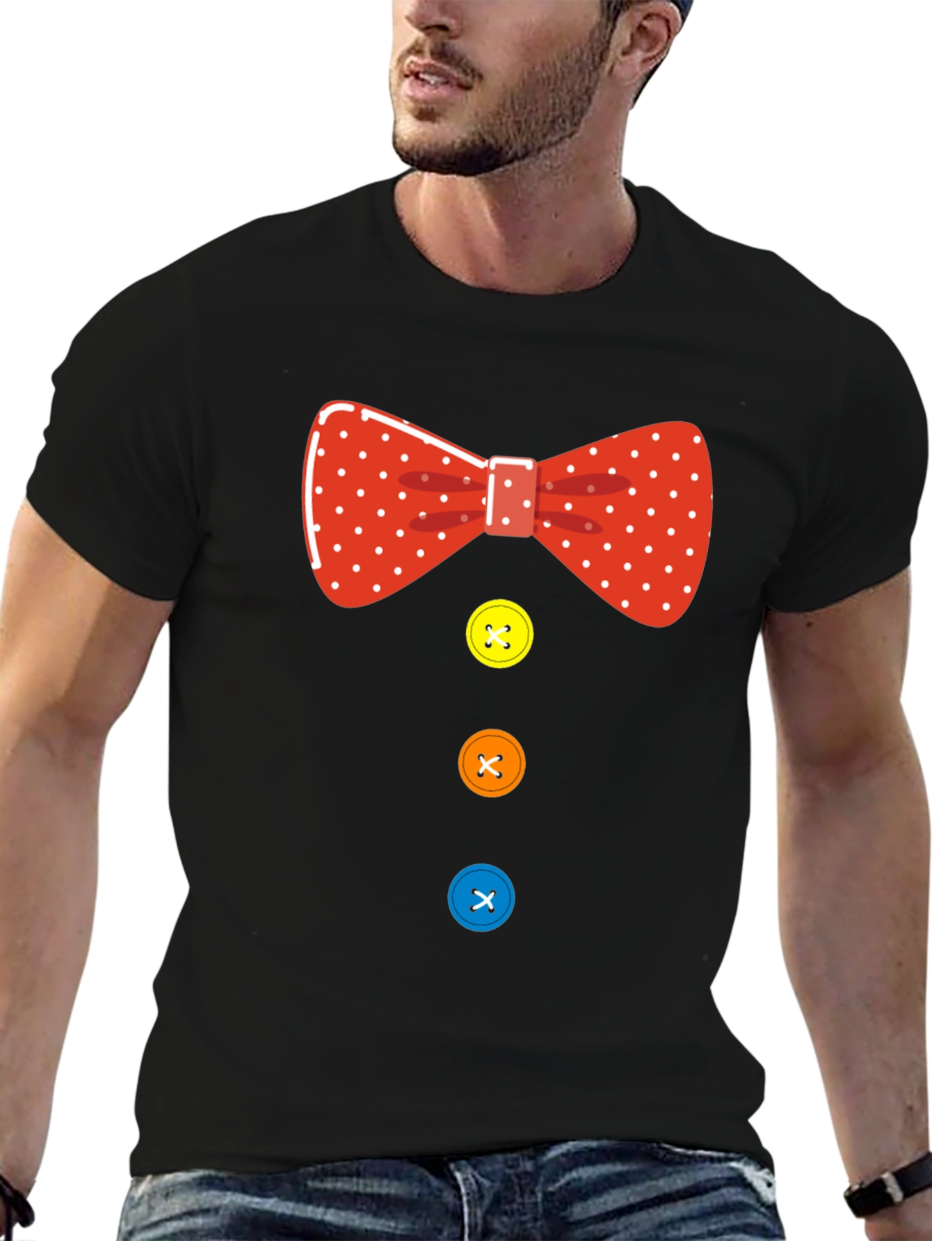 Bow Tie Buttons Funny Mens T-Shirt