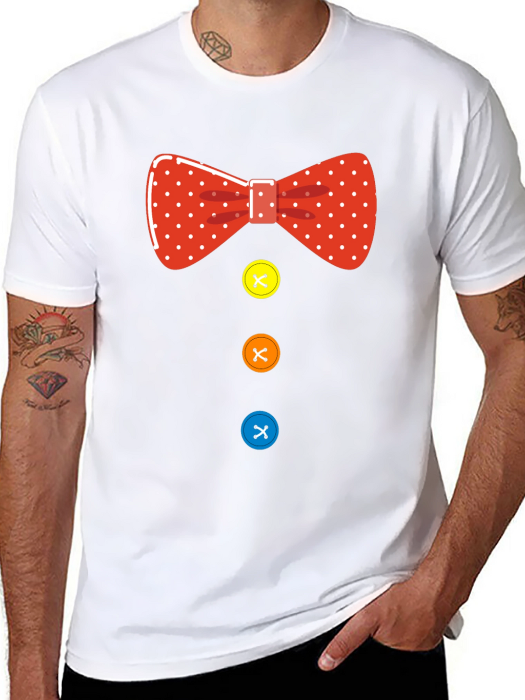 Bow Tie Buttons Funny Mens T-Shirt