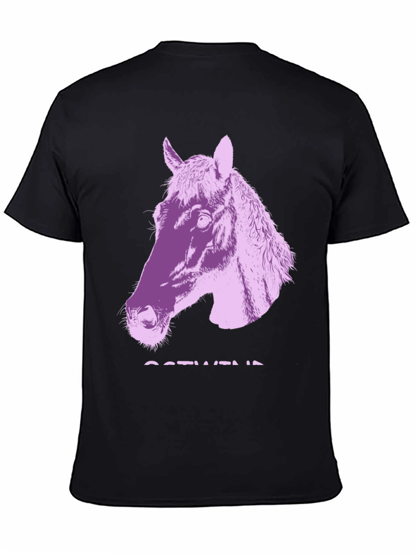 Black T-Shirt with Horse Graphic