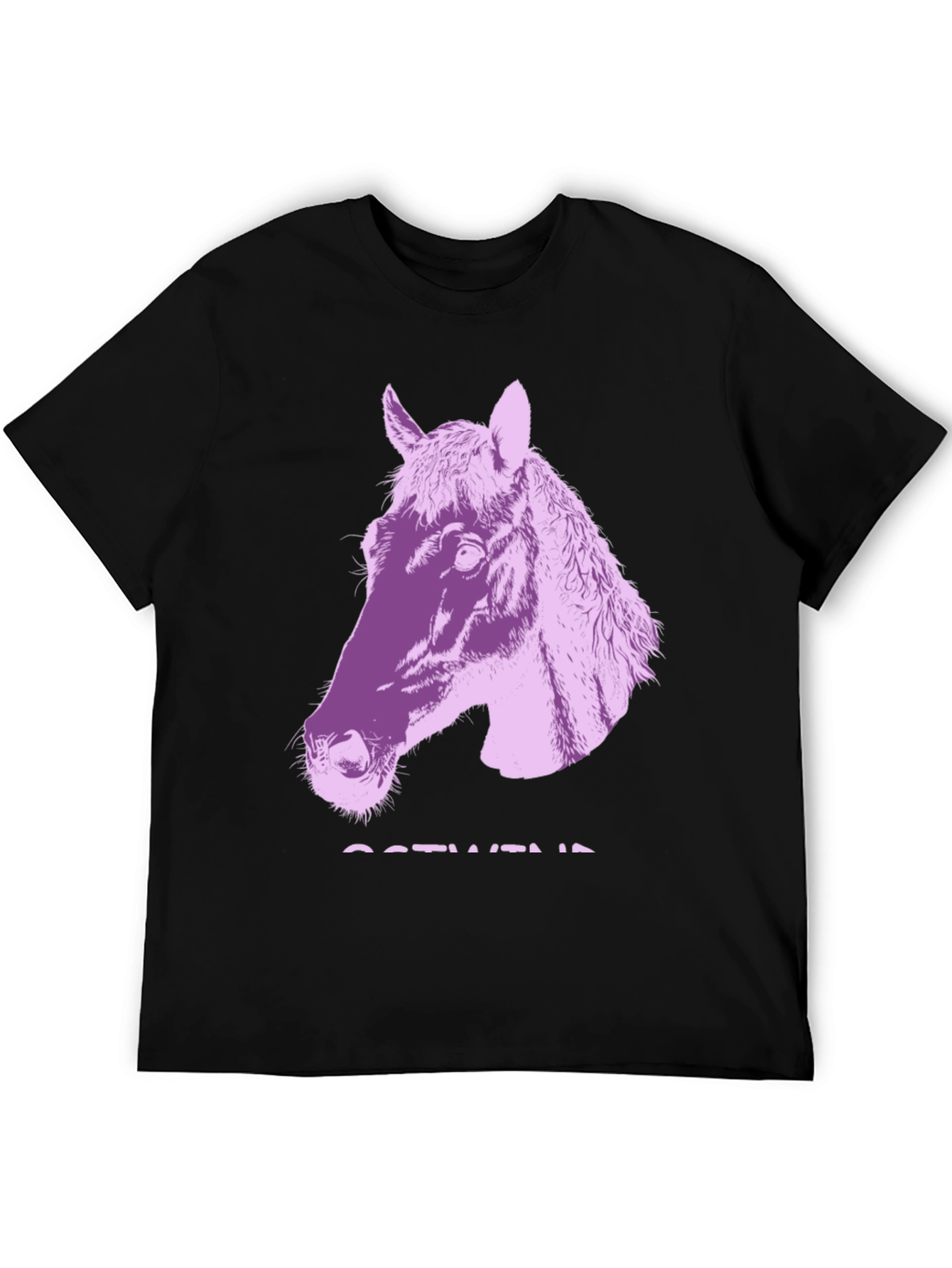 Black T-Shirt with Horse Graphic