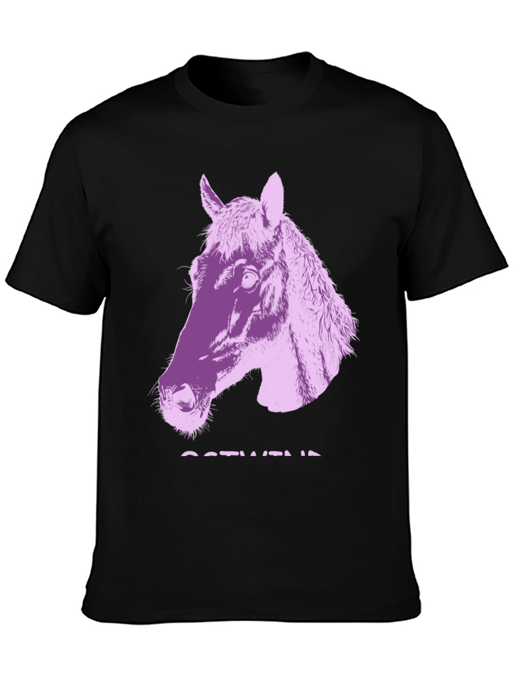 Black T-Shirt with Horse Graphic