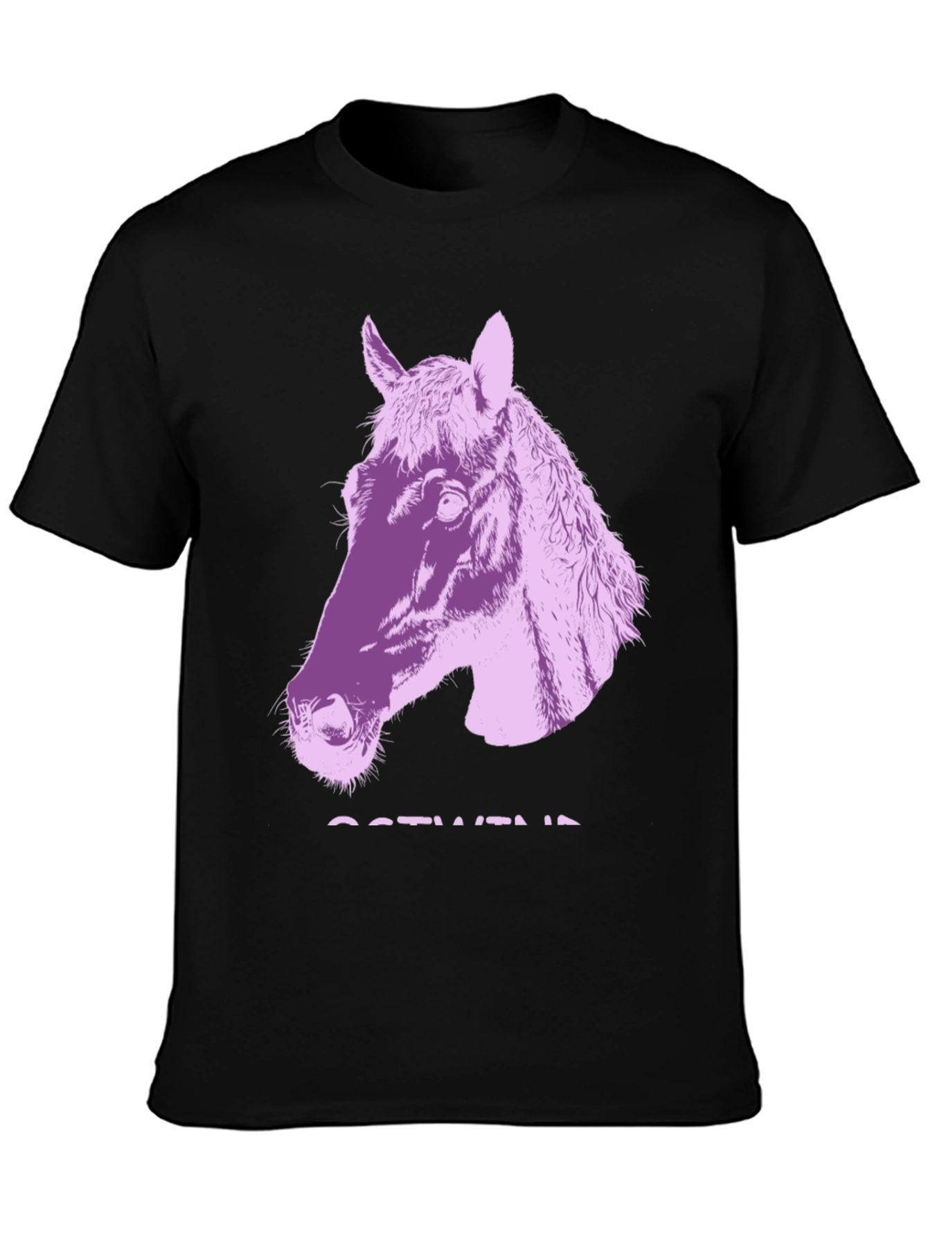 Black T-Shirt with Horse Graphic