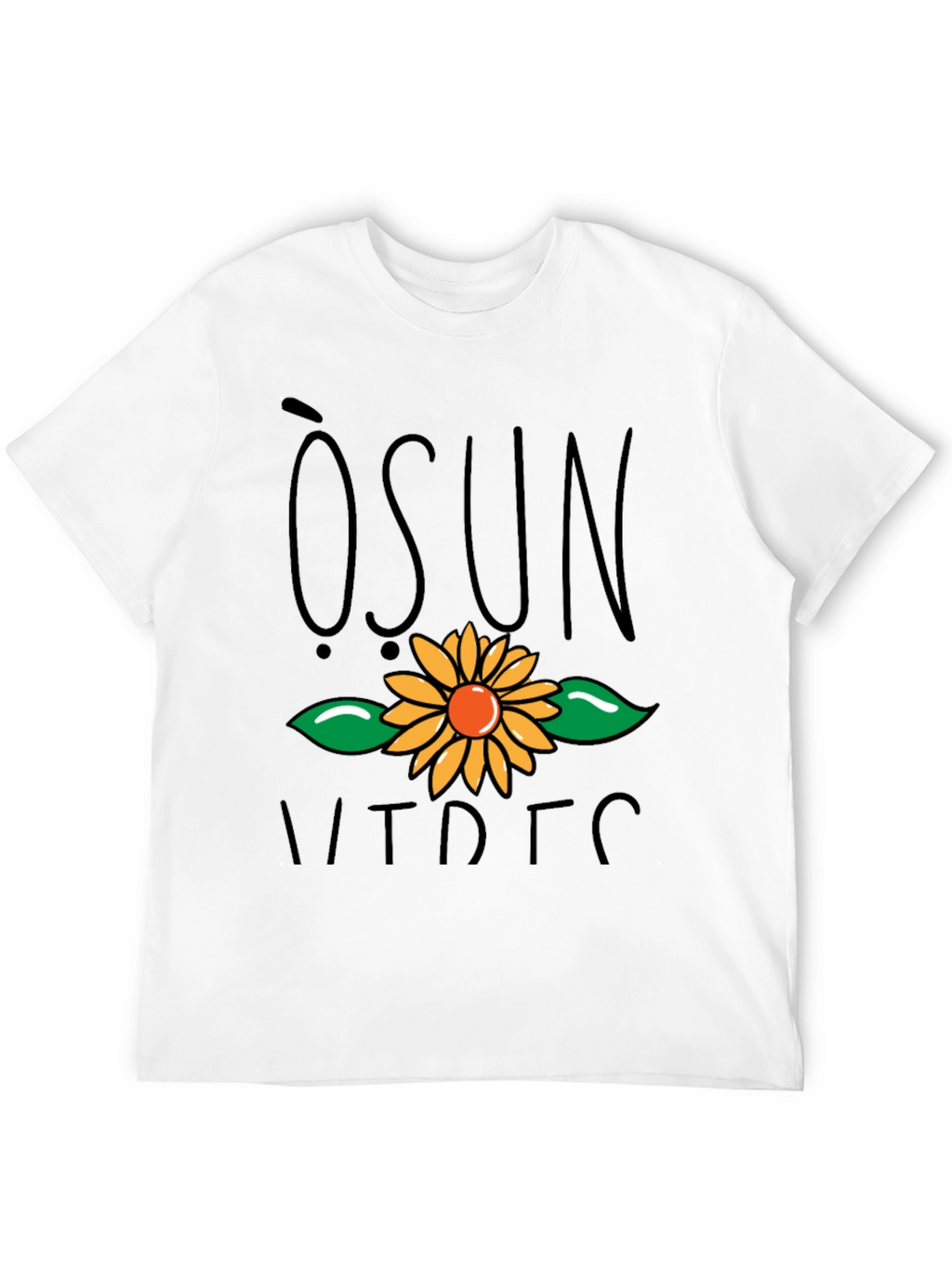 Osun Sunflower Graphic Black T-Shirt