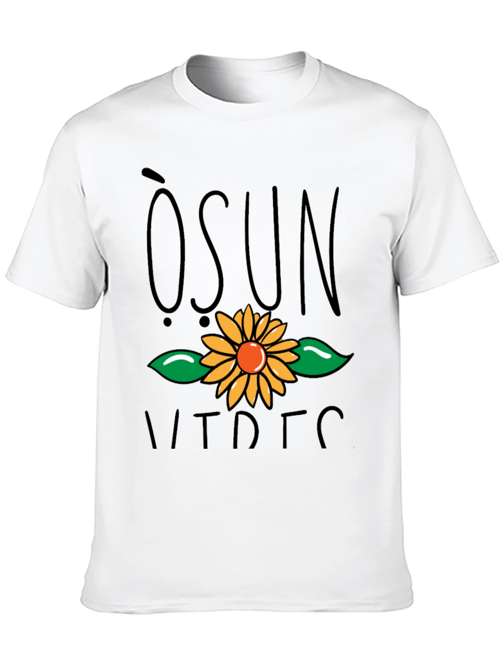Osun Sunflower Graphic Black T-Shirt