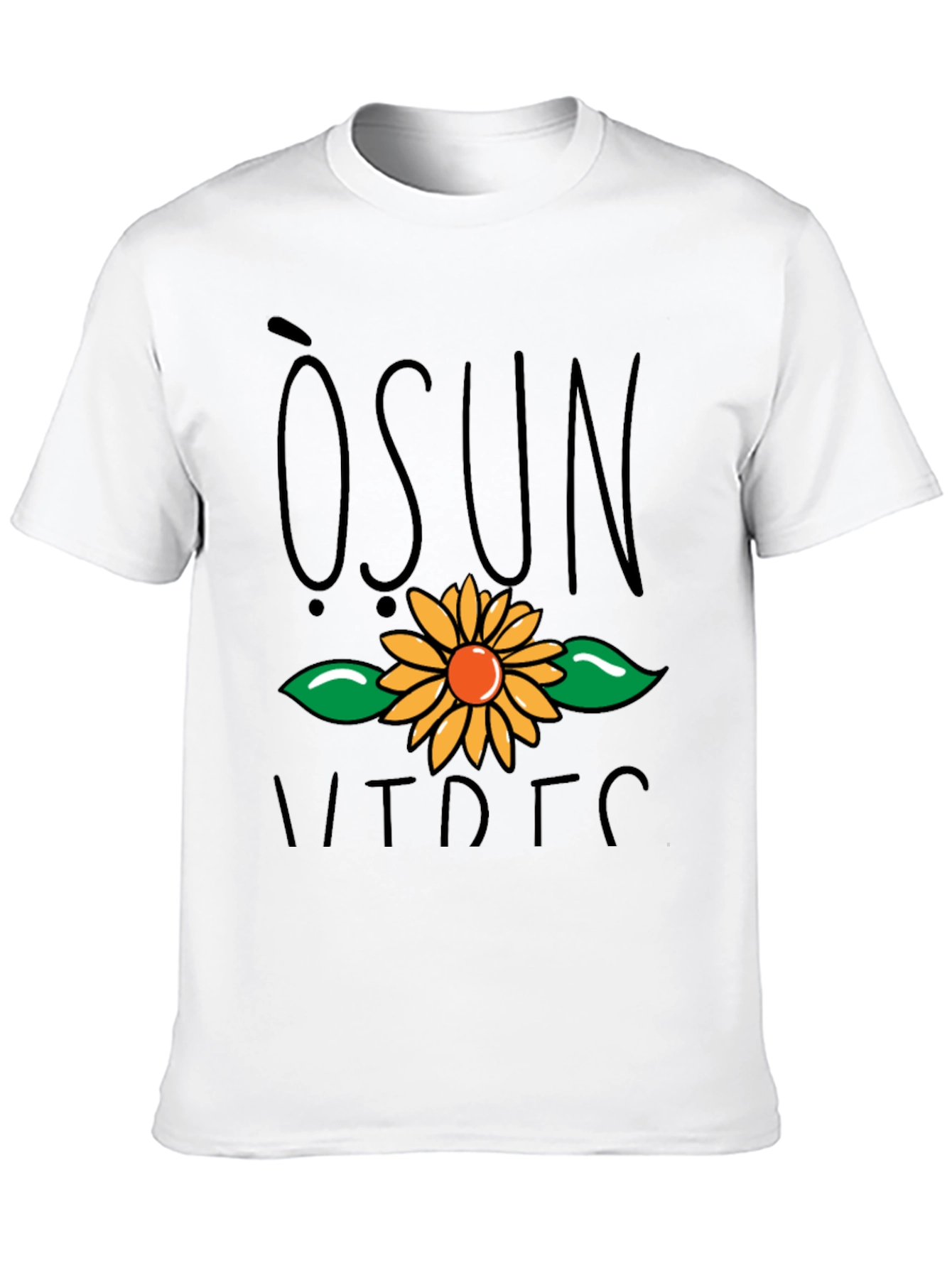 Osun Sunflower Graphic Black T-Shirt