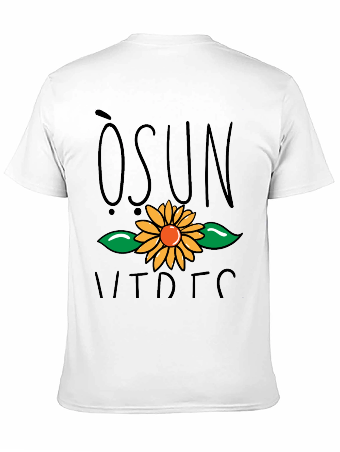 Osun Sunflower Graphic Black T-Shirt