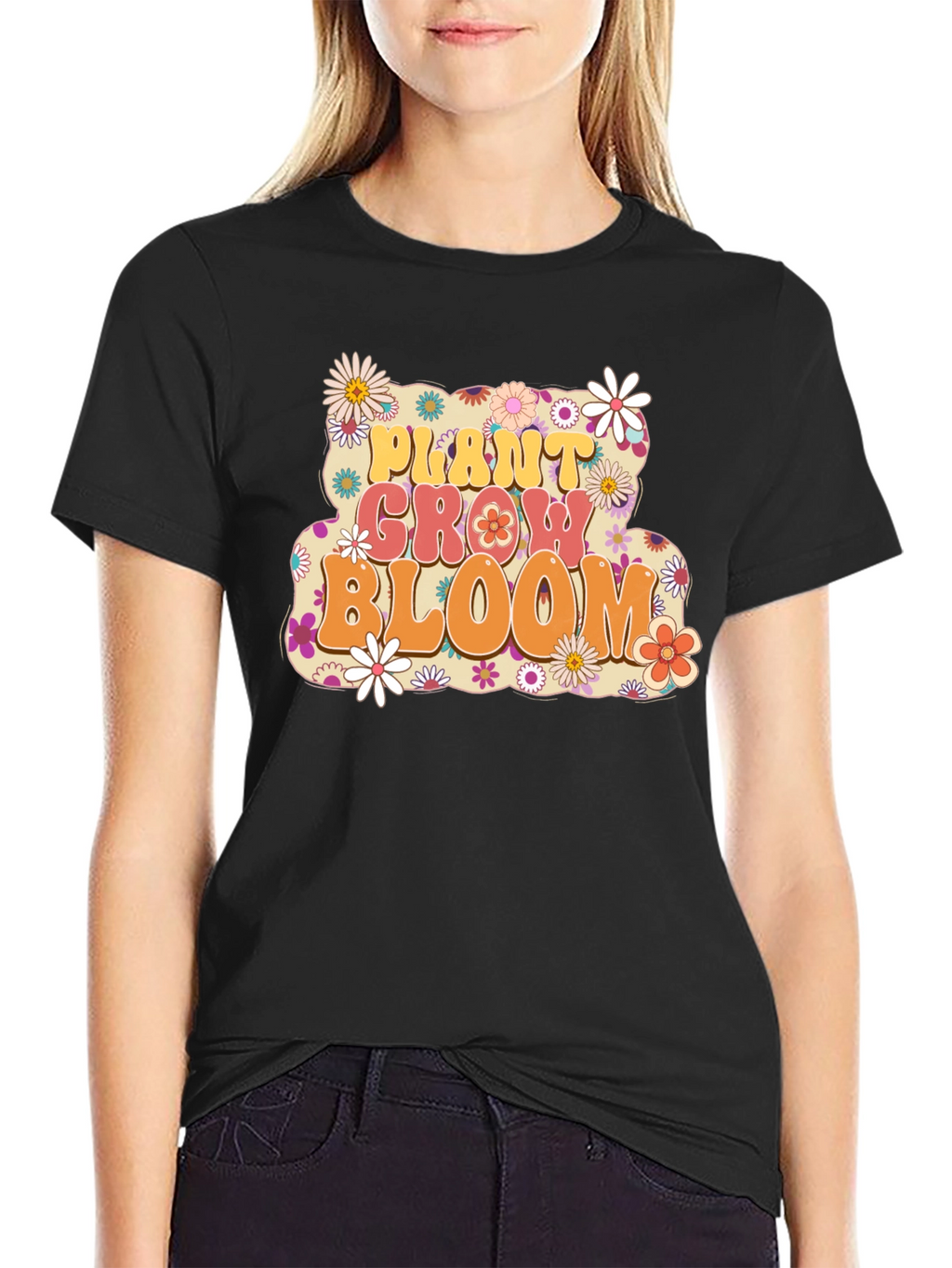 Plant Grow Bloom T-Shirt - Retro Floral Design