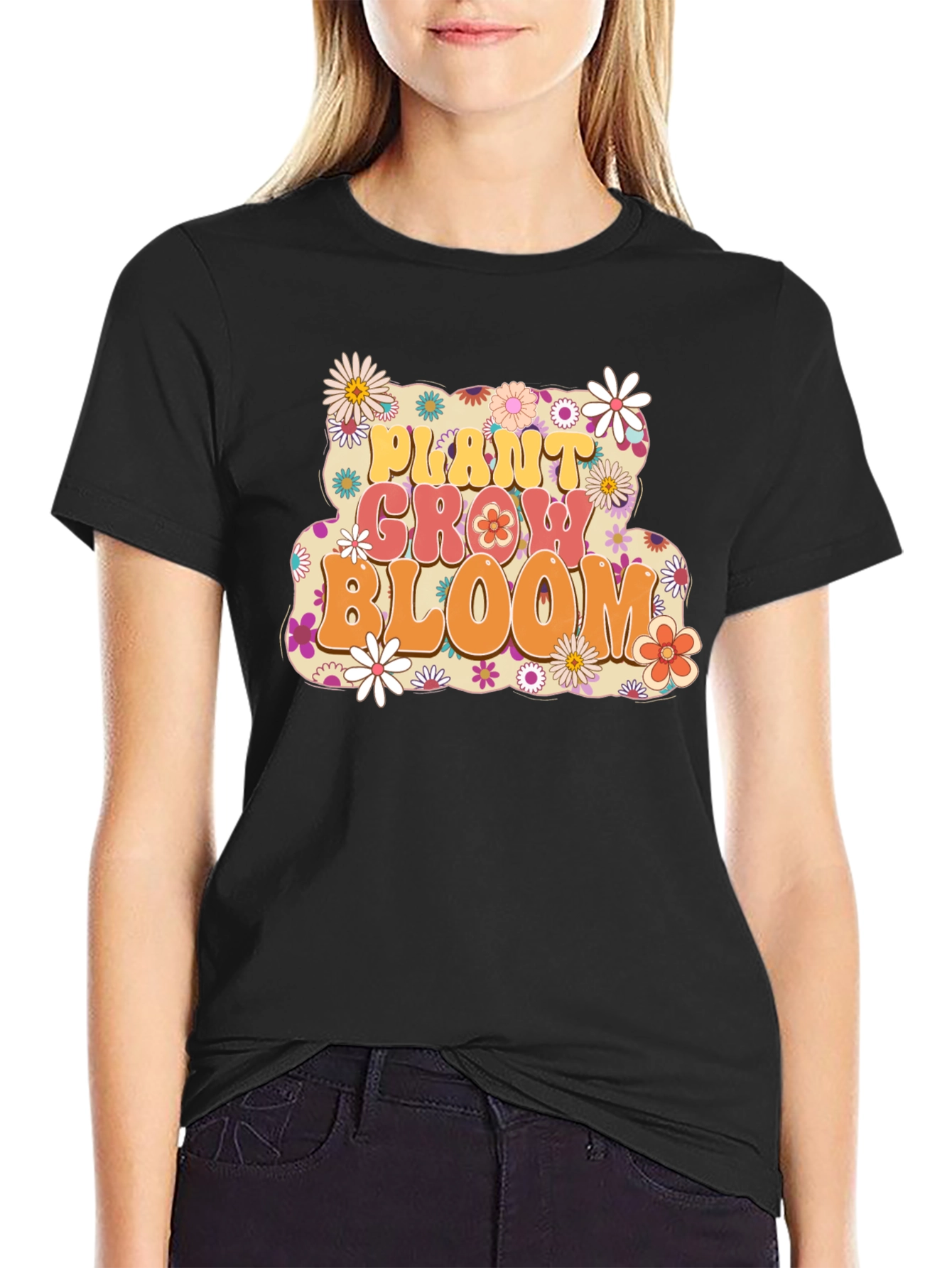 Plant Grow Bloom T-Shirt - Retro Floral Design