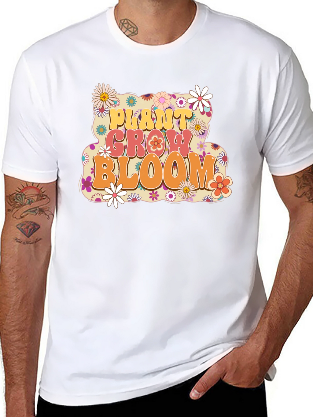 Plant Grow Bloom T-Shirt - Retro Floral Design