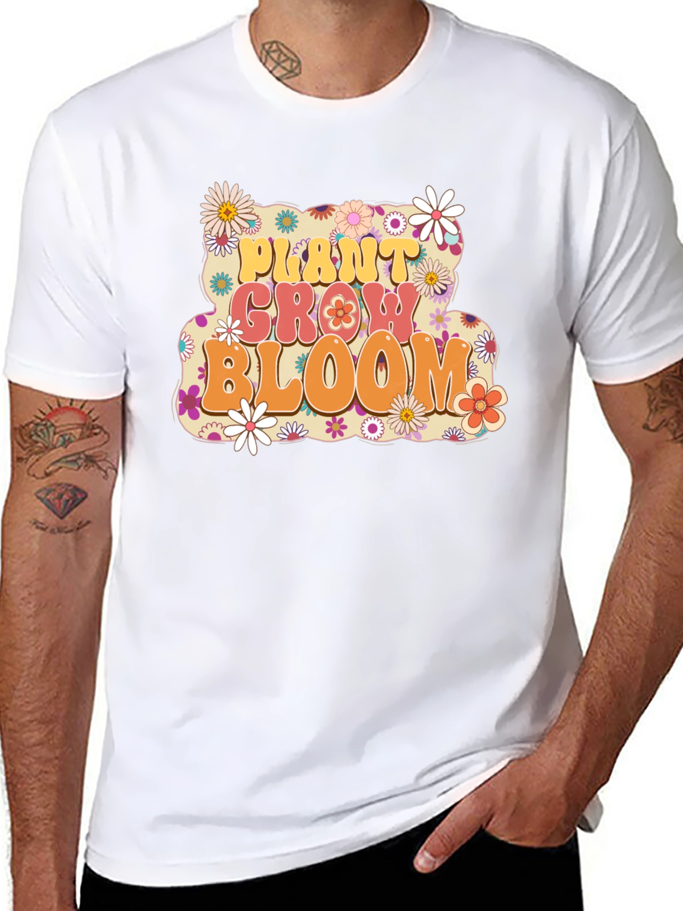 Plant Grow Bloom T-Shirt - Retro Floral Design