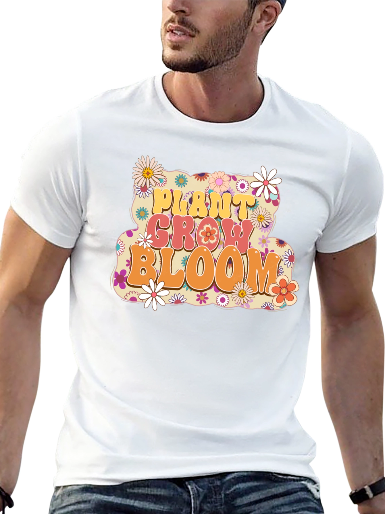 Plant Grow Bloom T-Shirt - Retro Floral Design