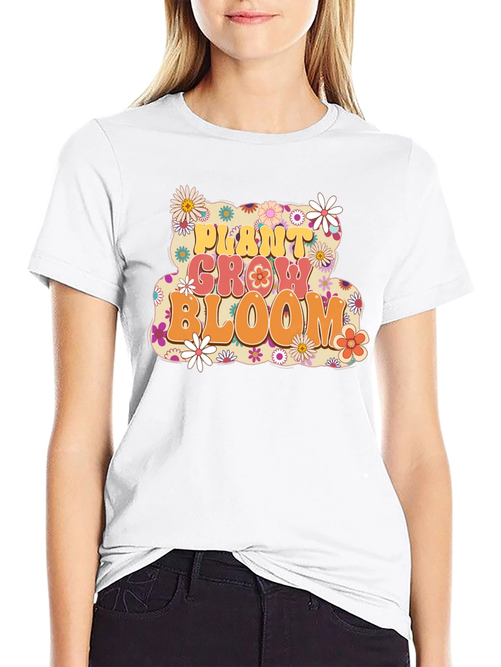 Plant Grow Bloom T-Shirt - Retro Floral Design