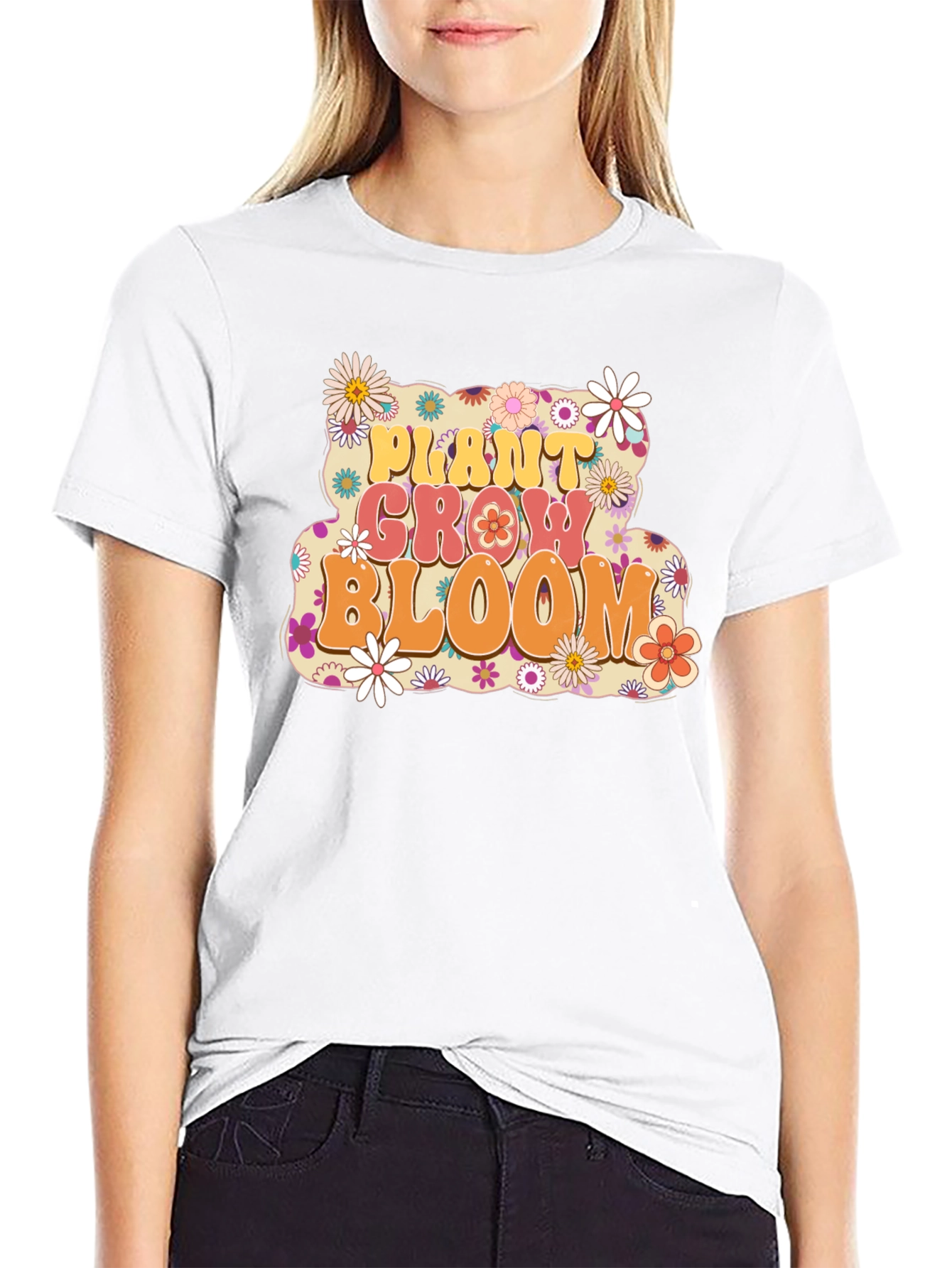 Plant Grow Bloom T-Shirt - Retro Floral Design