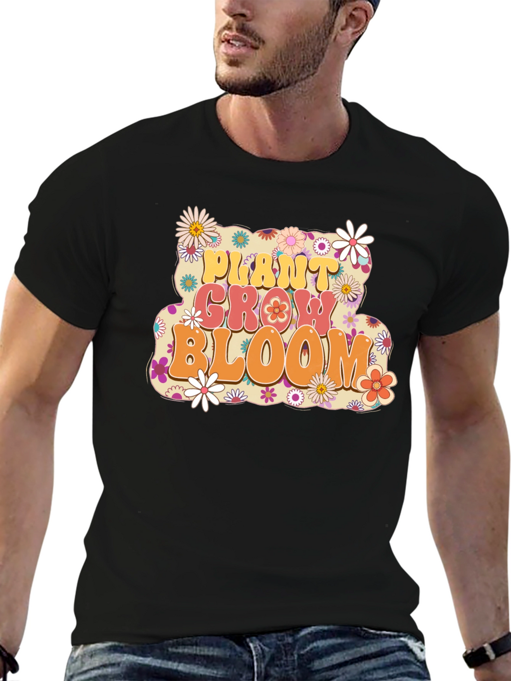 Plant Grow Bloom T-Shirt - Retro Floral Design