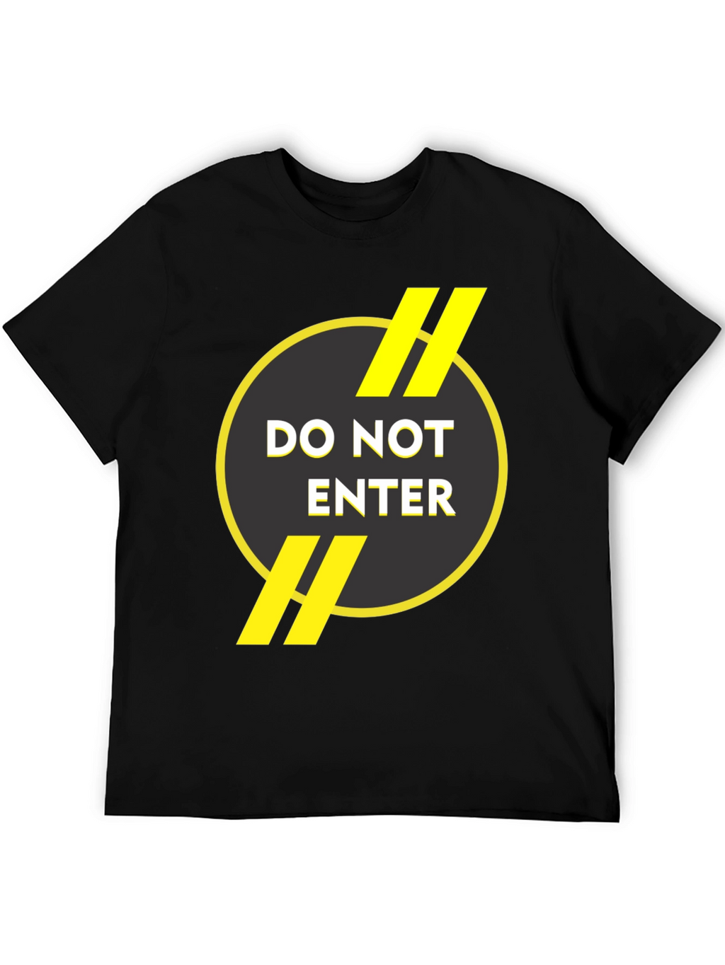 Do Not Enter Graphic Print Black T-Shirt