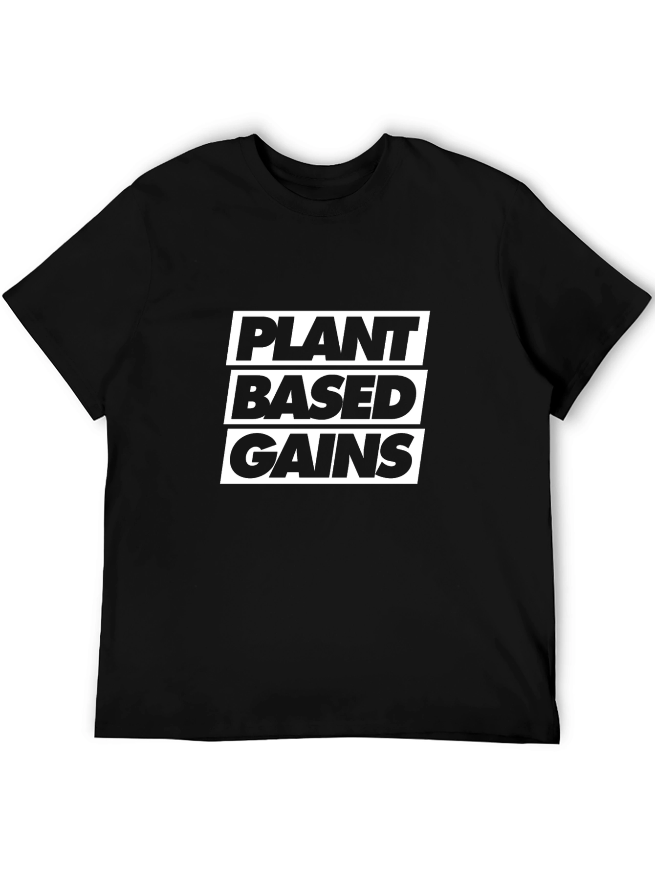 Plant Based Gains Black T-Shirt