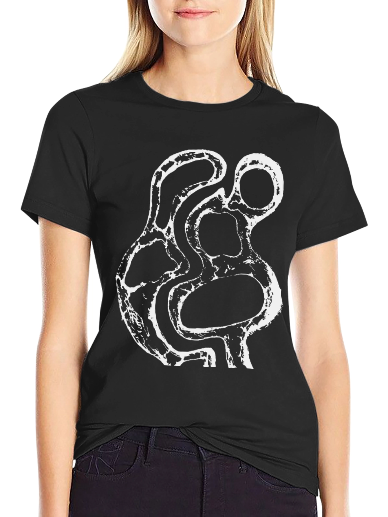 Abstract Print Black T-Shirt